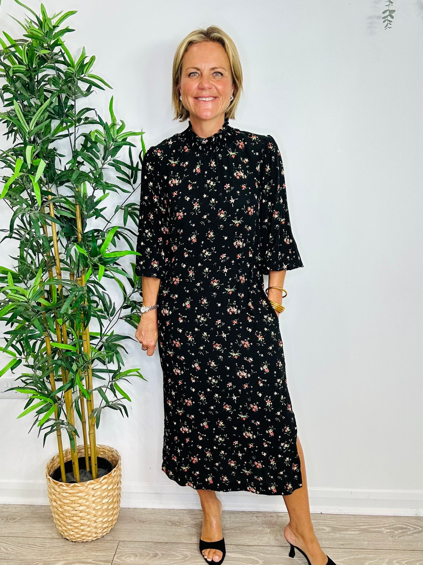 Floral Midi Dress - Size 1