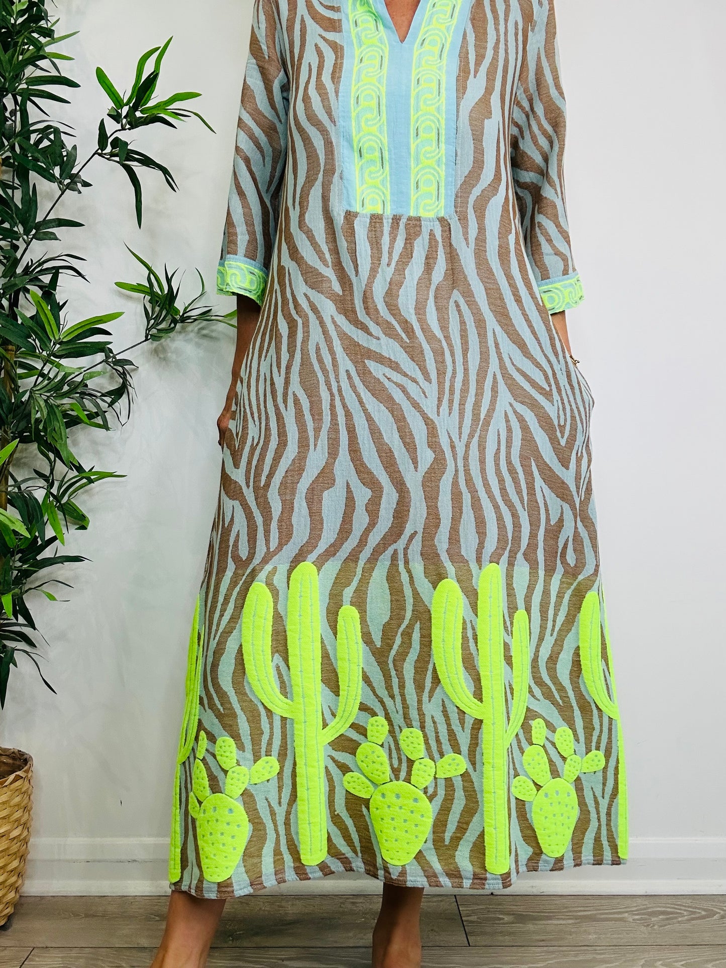 Zebra Print Cotton Dress - Size S