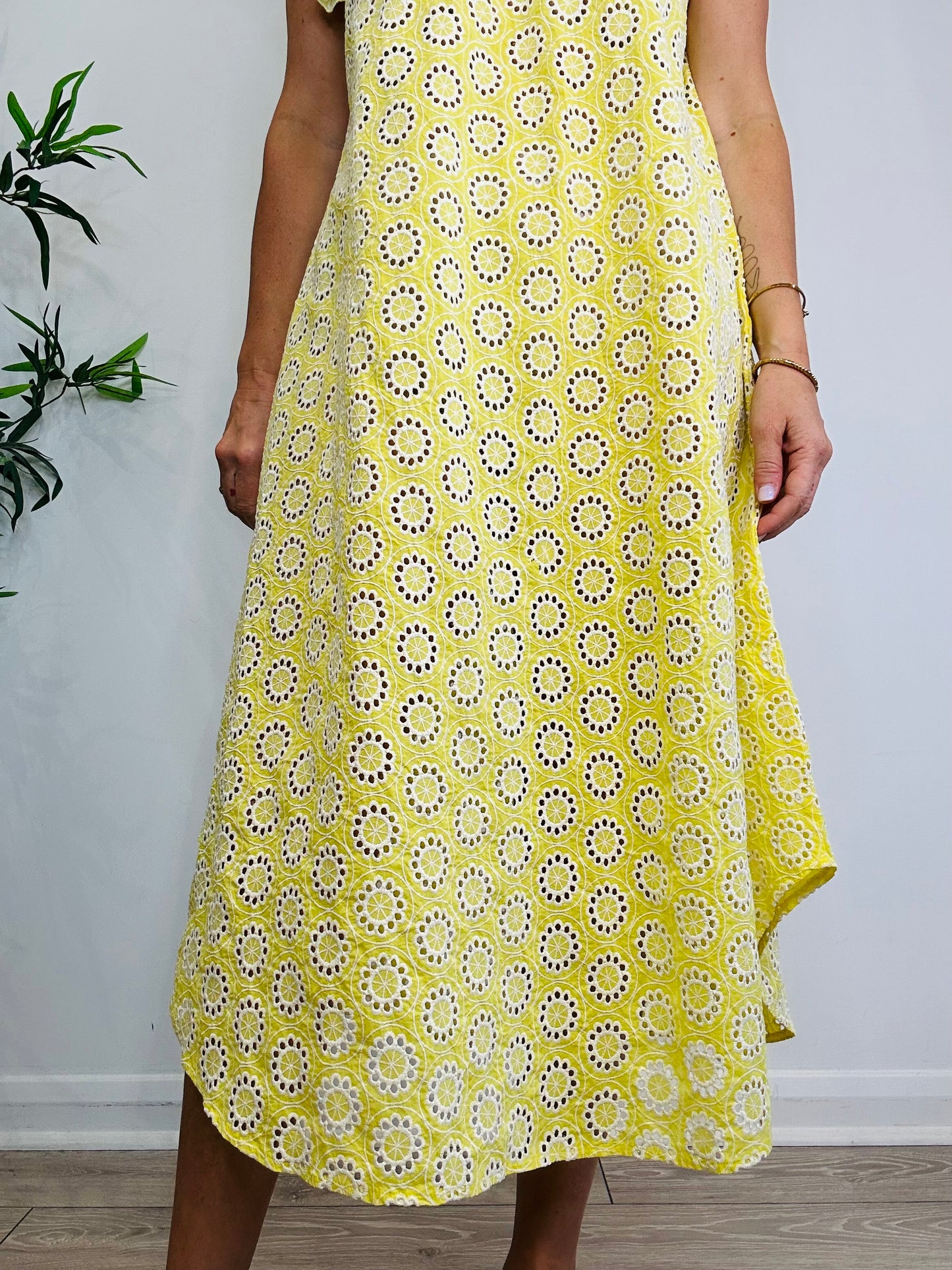 Broderie One Shoulder Dress - Size S/M