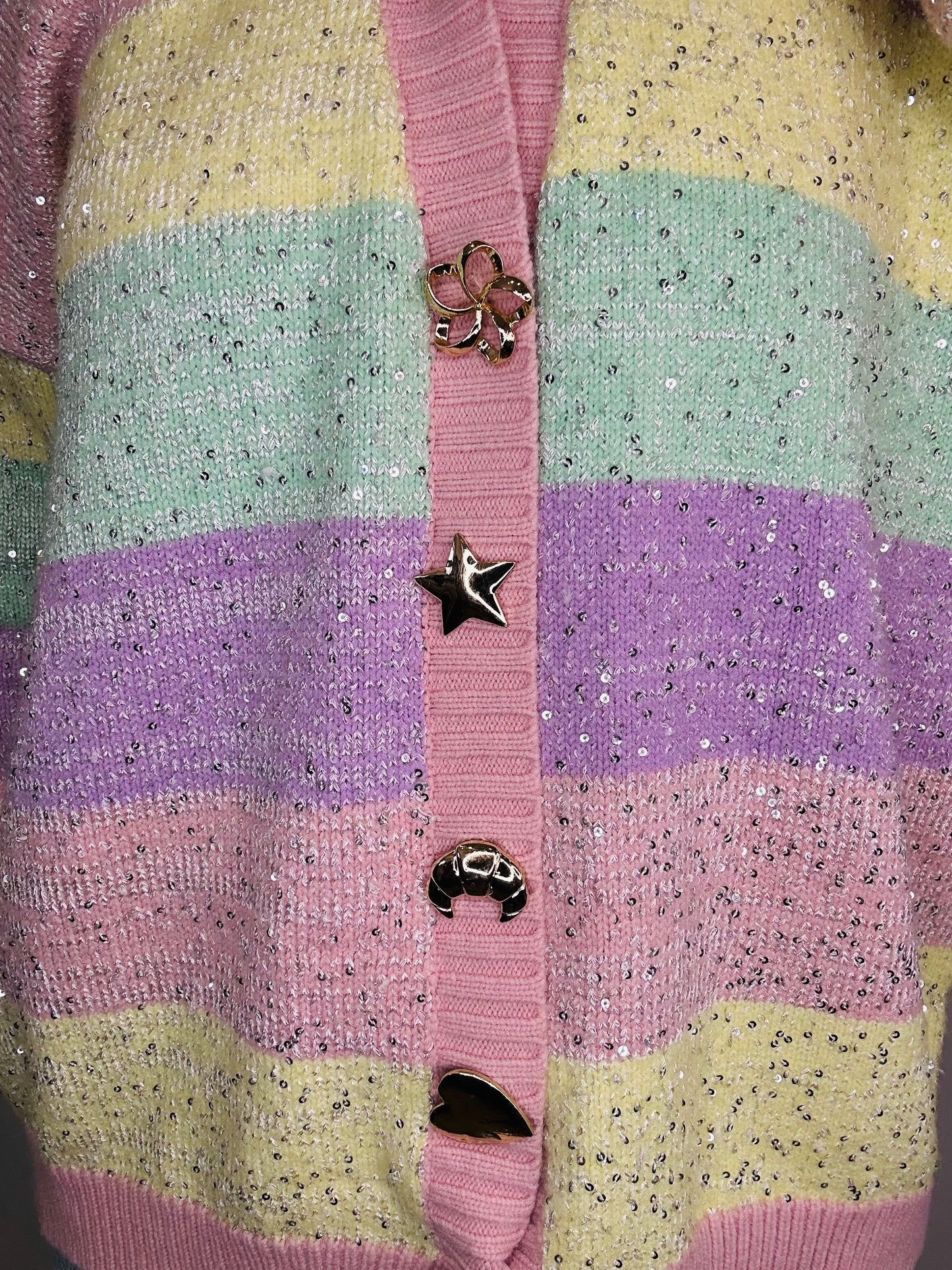 Striped Sequin Cardigan - Size M