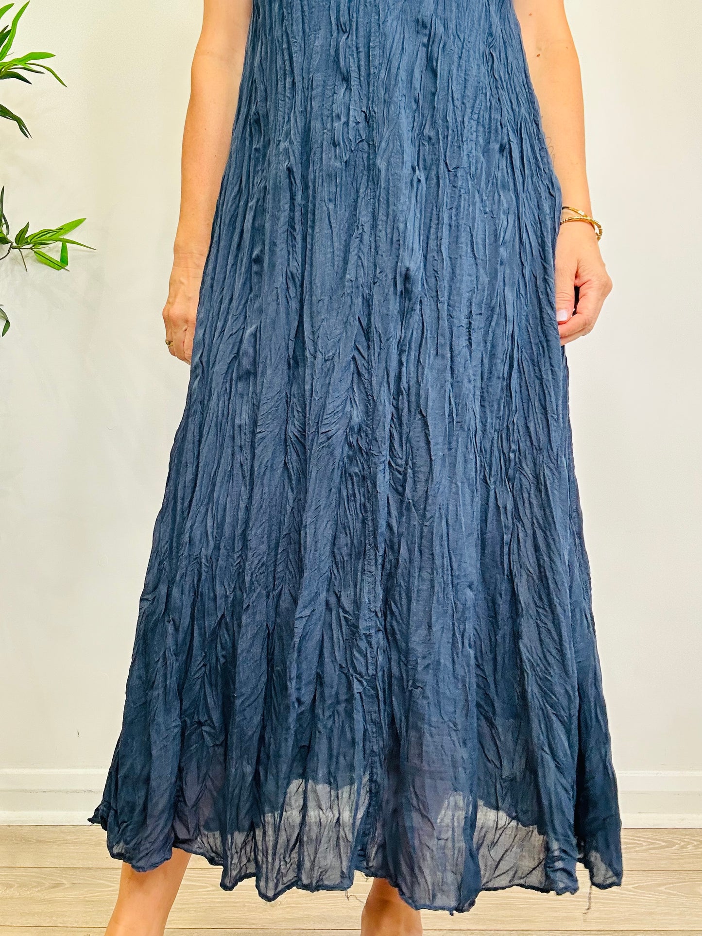 Crinkle Ramie Dress - Size S