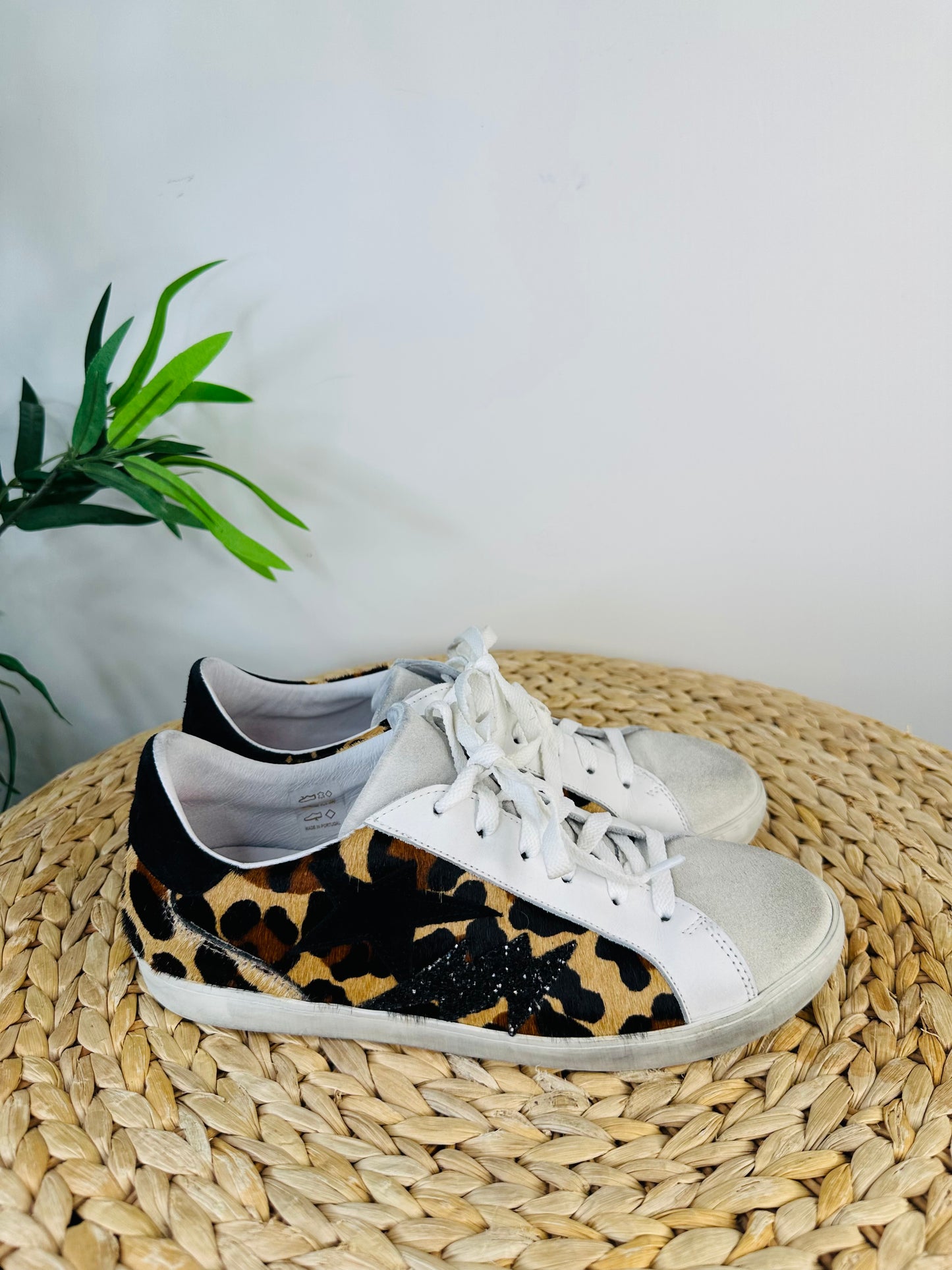 Leopard Print Ponyskin Trainers - Size 39
