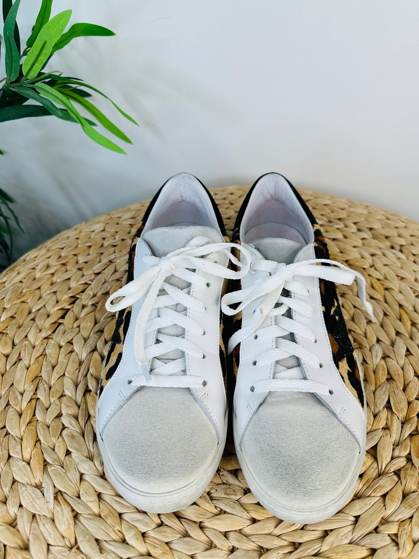 Leopard Print Ponyskin Trainers - Size 39