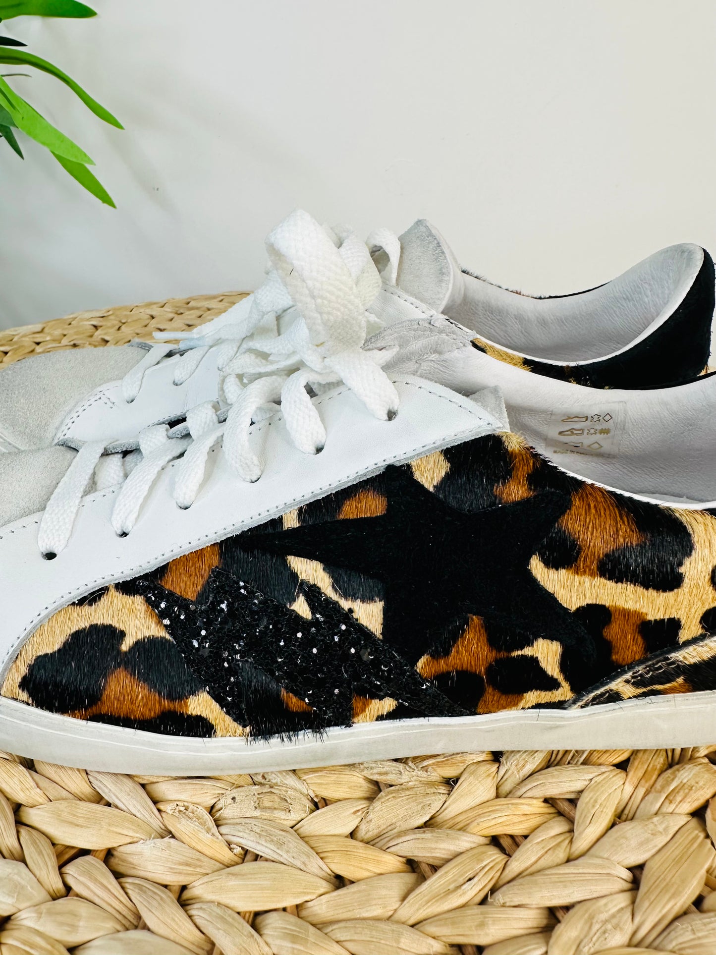 Leopard Print Ponyskin Trainers - Size 39
