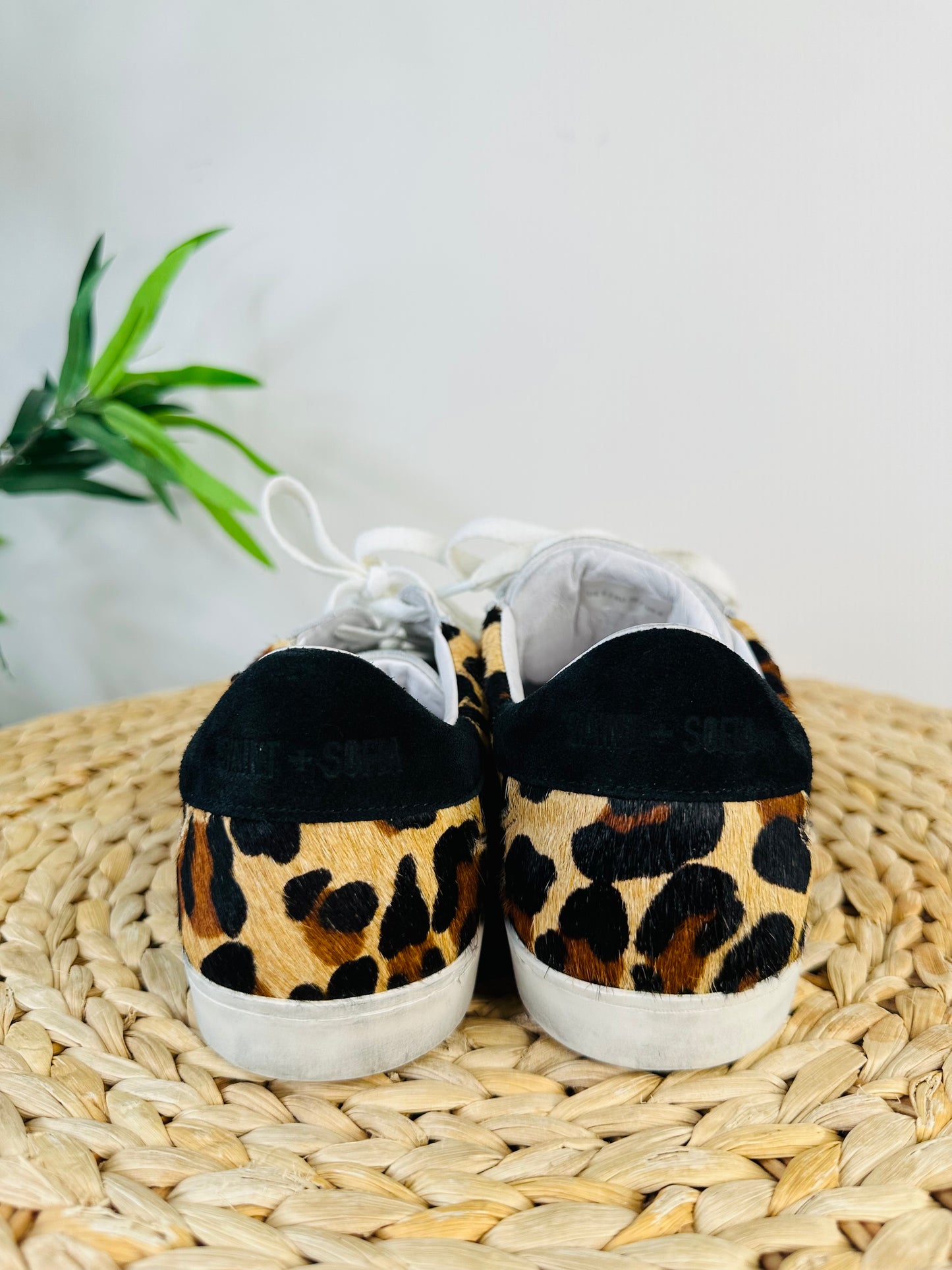 Leopard Print Ponyskin Trainers - Size 39