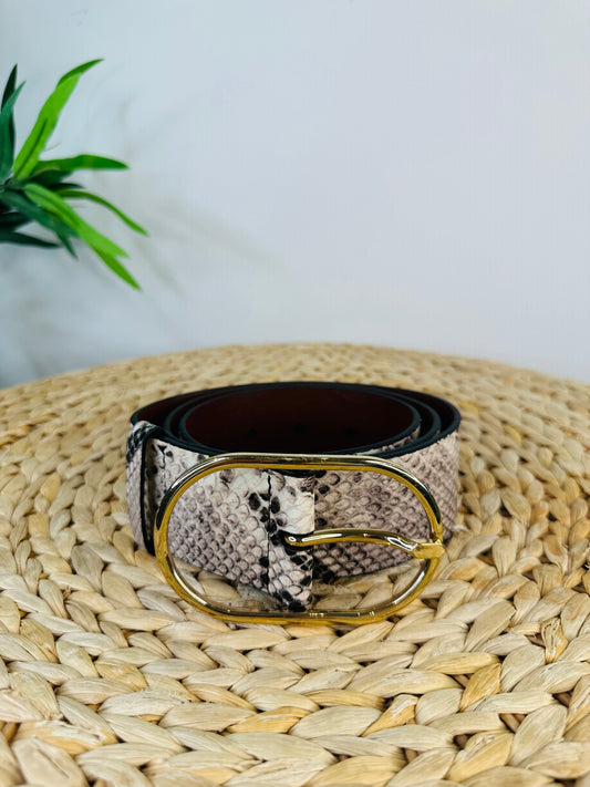 Snake Skin Leather Belt - XL