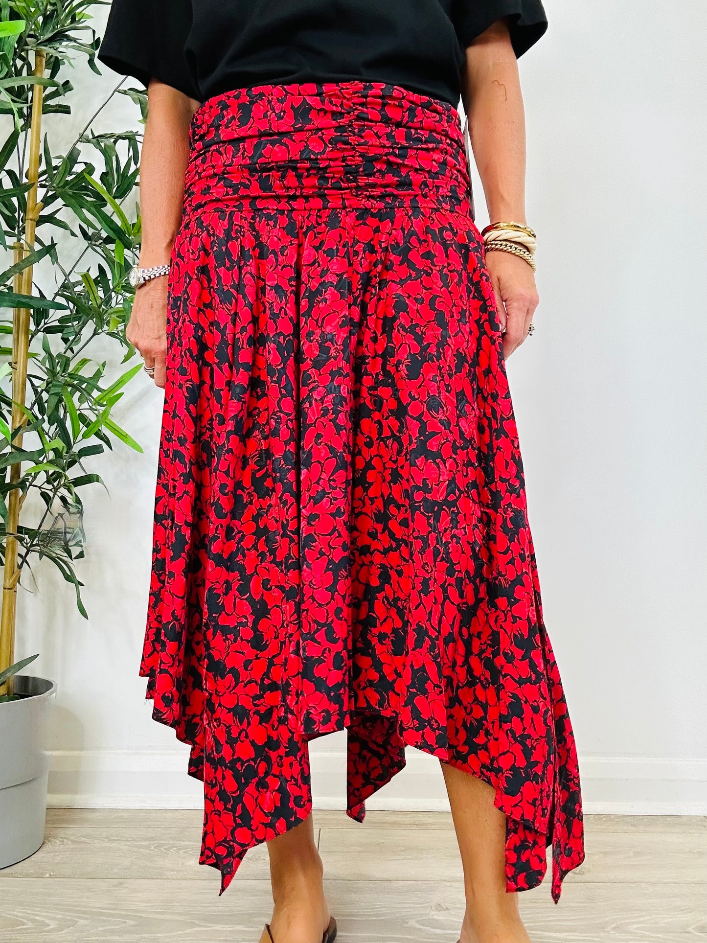Patterned Ruched Skirt - Size 36