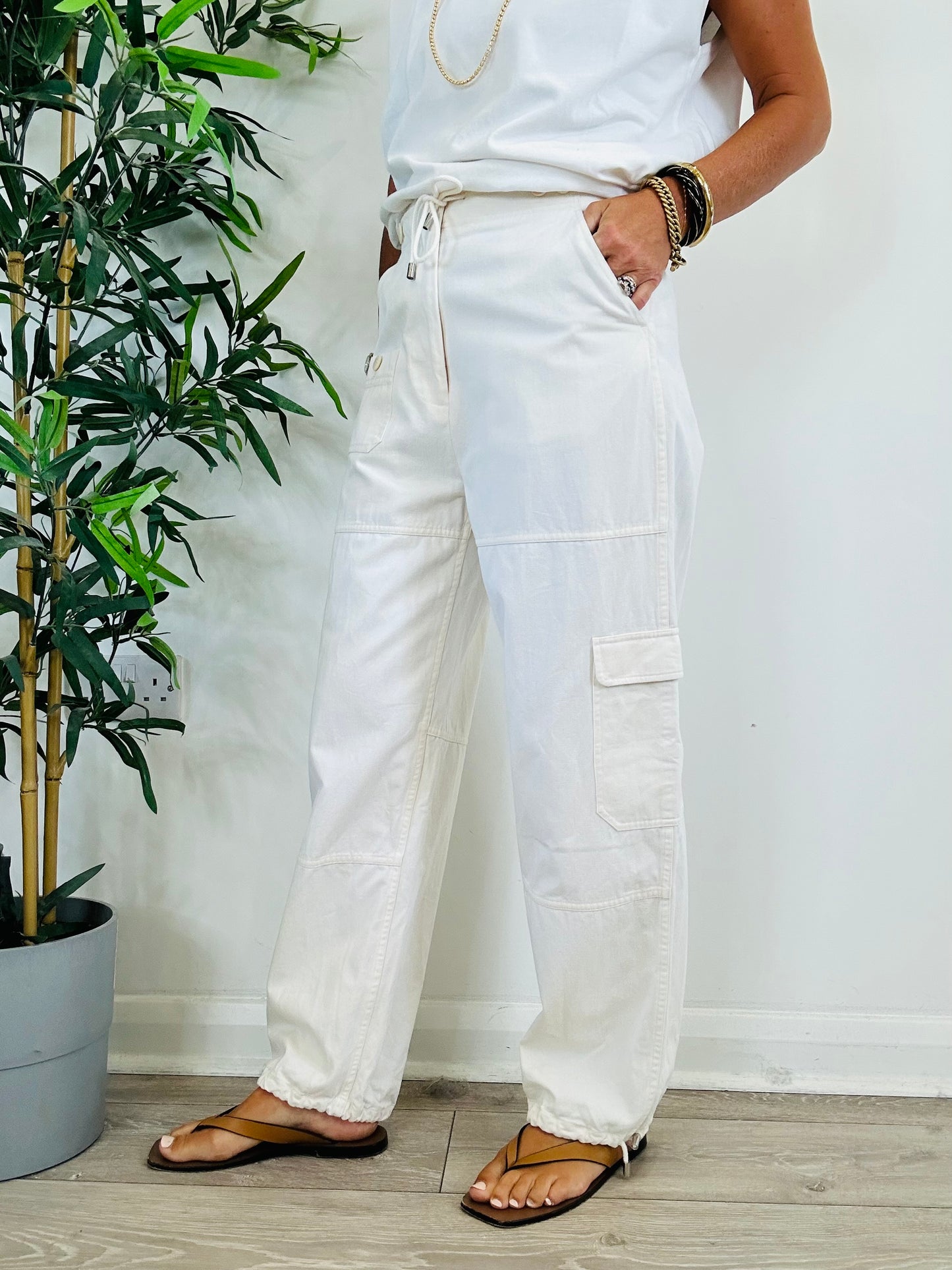 Cotton Cargo Trousers - Size 36