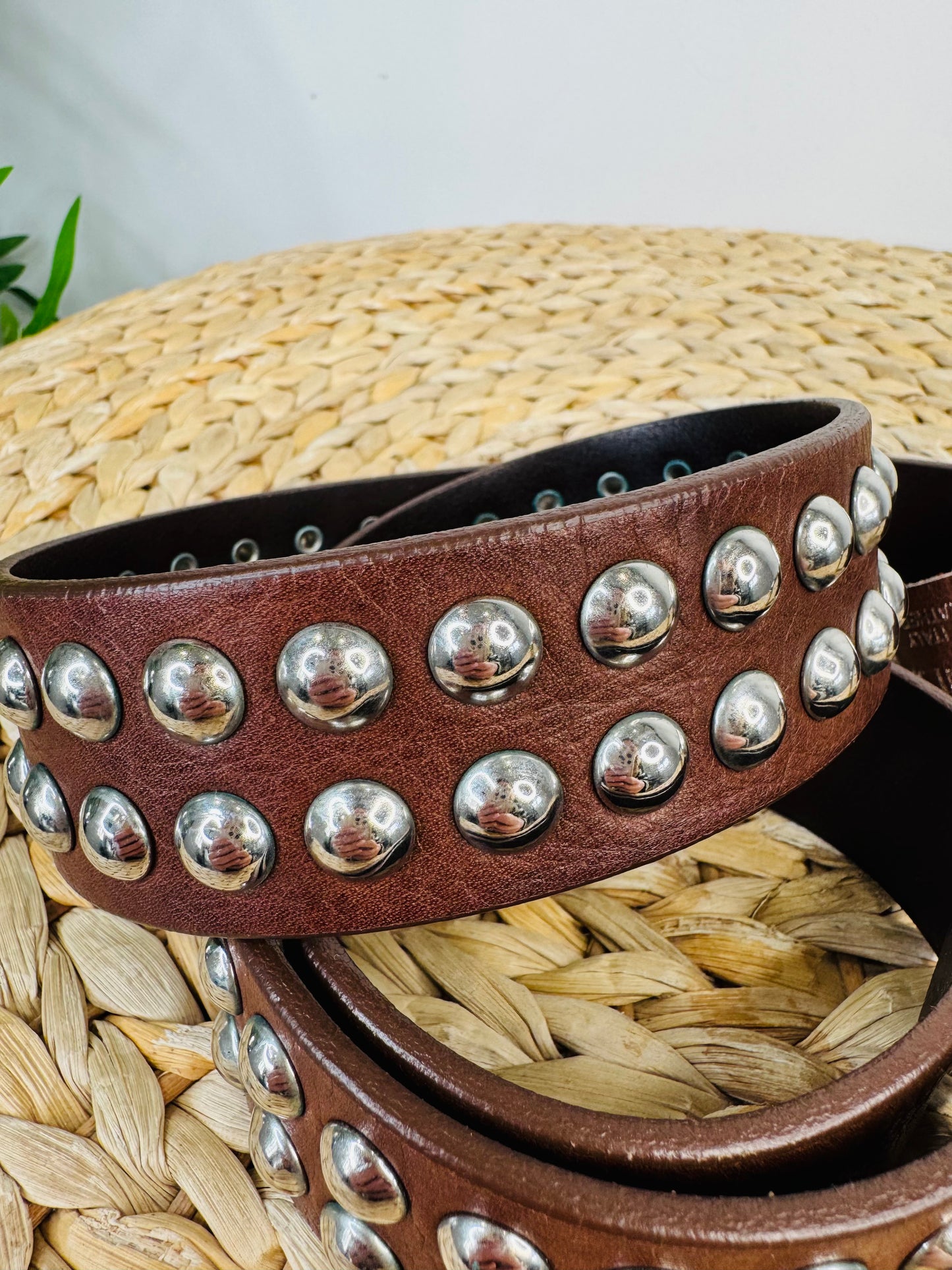 Studded Leather Belt