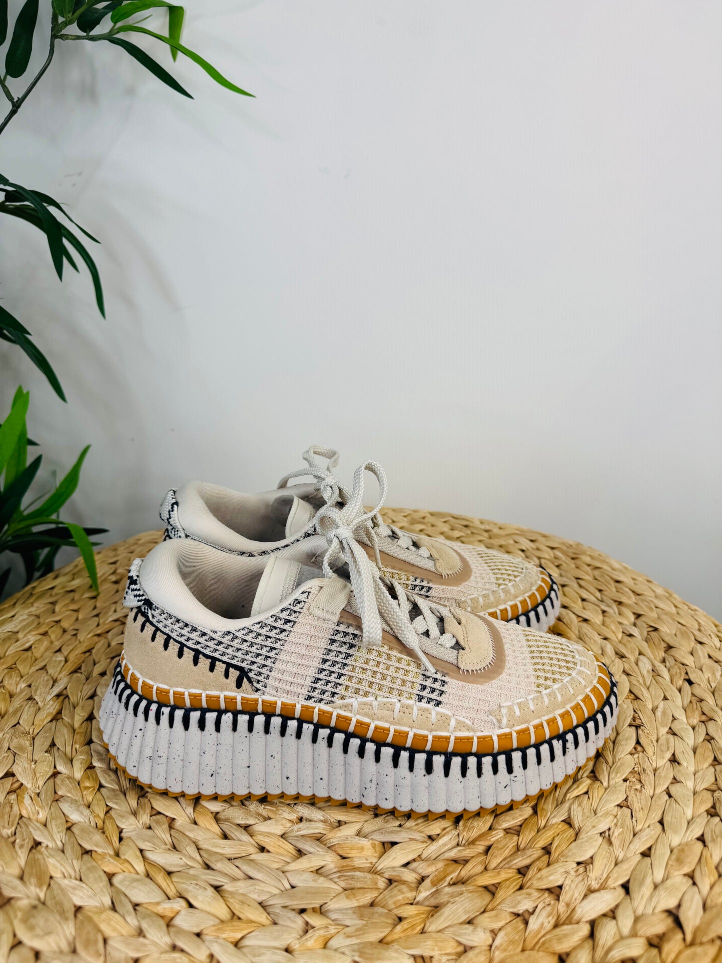 Nama Embroidered Trainers - Size 37