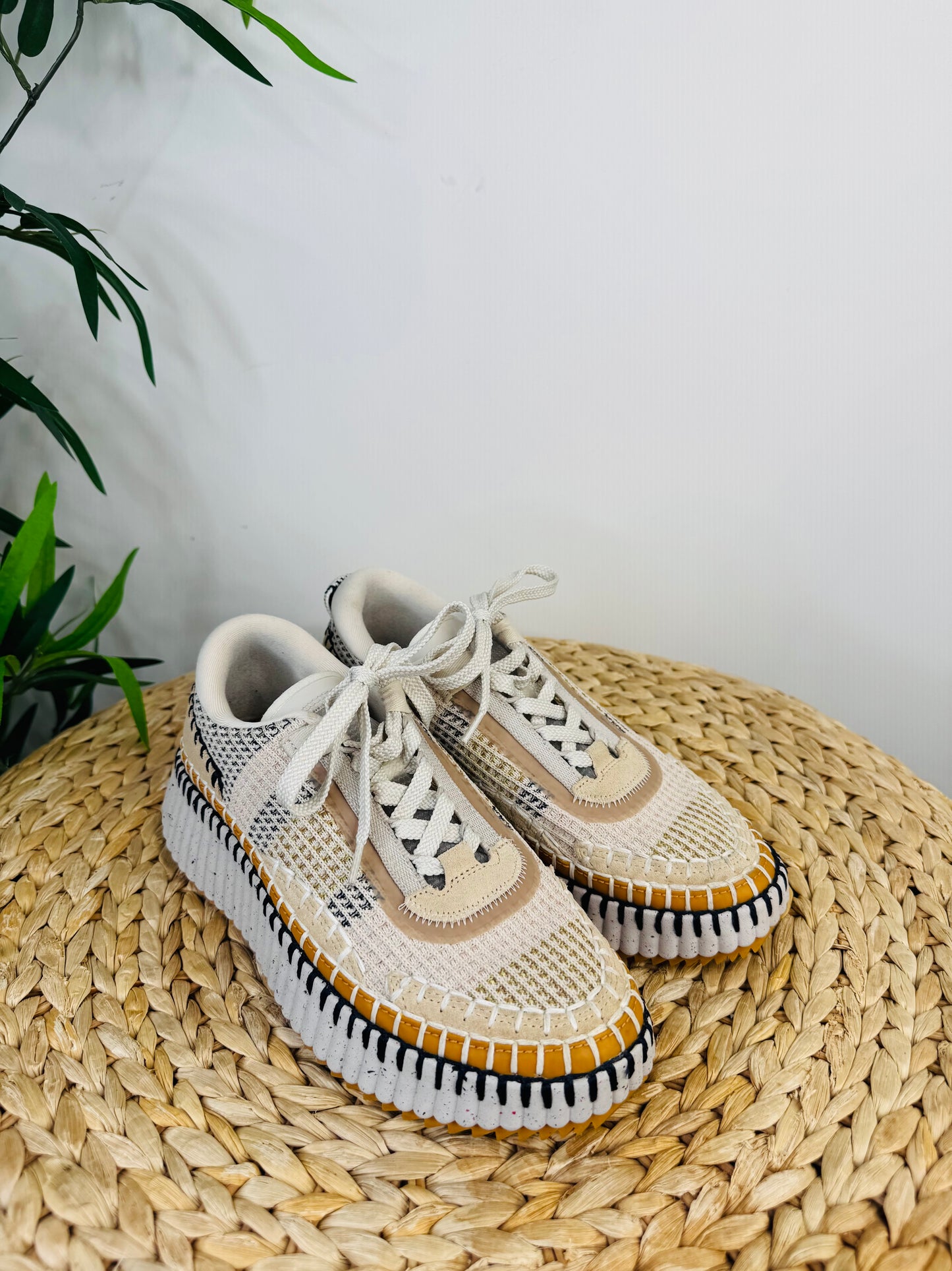 Nama Embroidered Trainers - Size 37