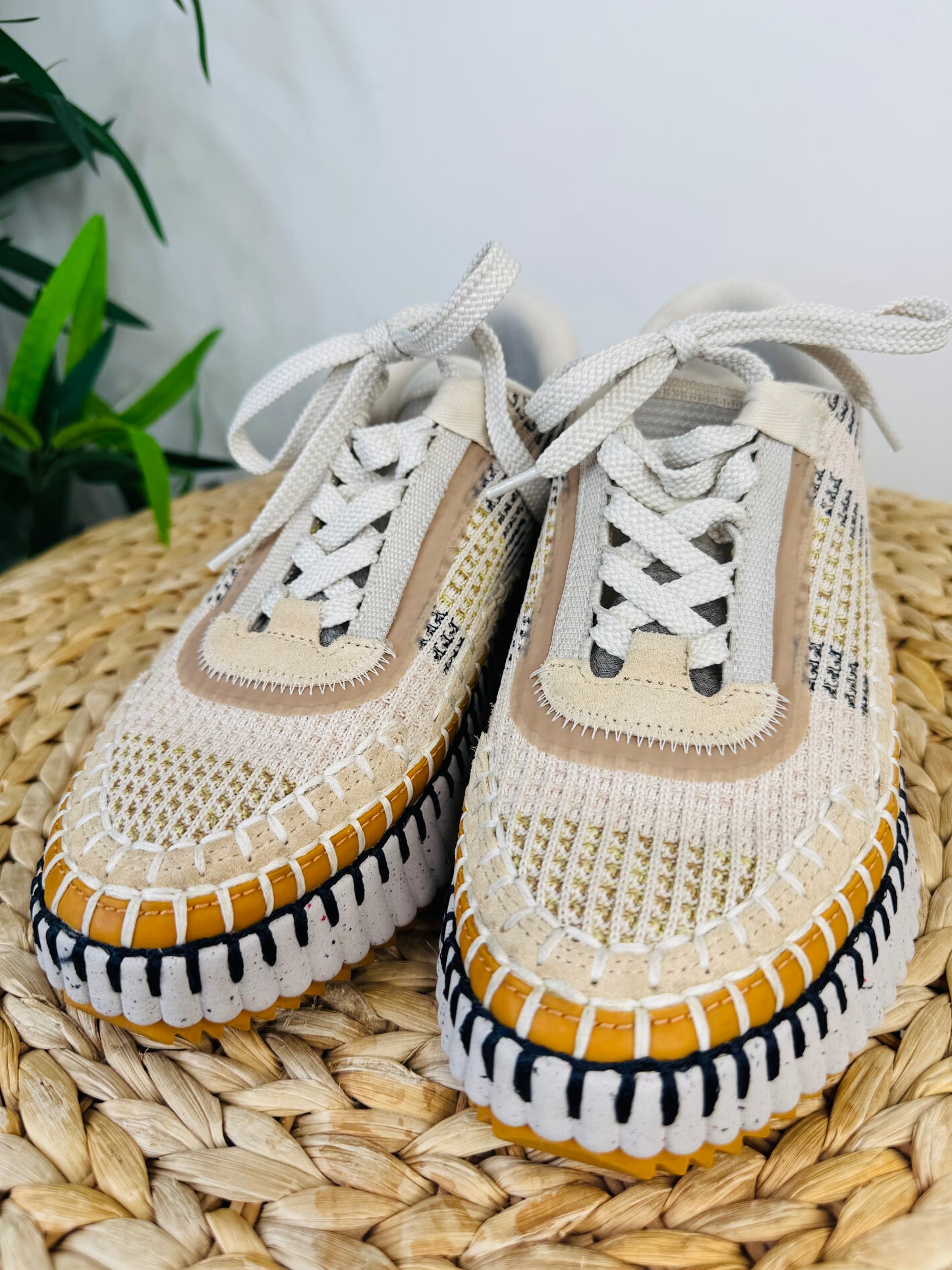 Nama Embroidered Trainers - Size 37