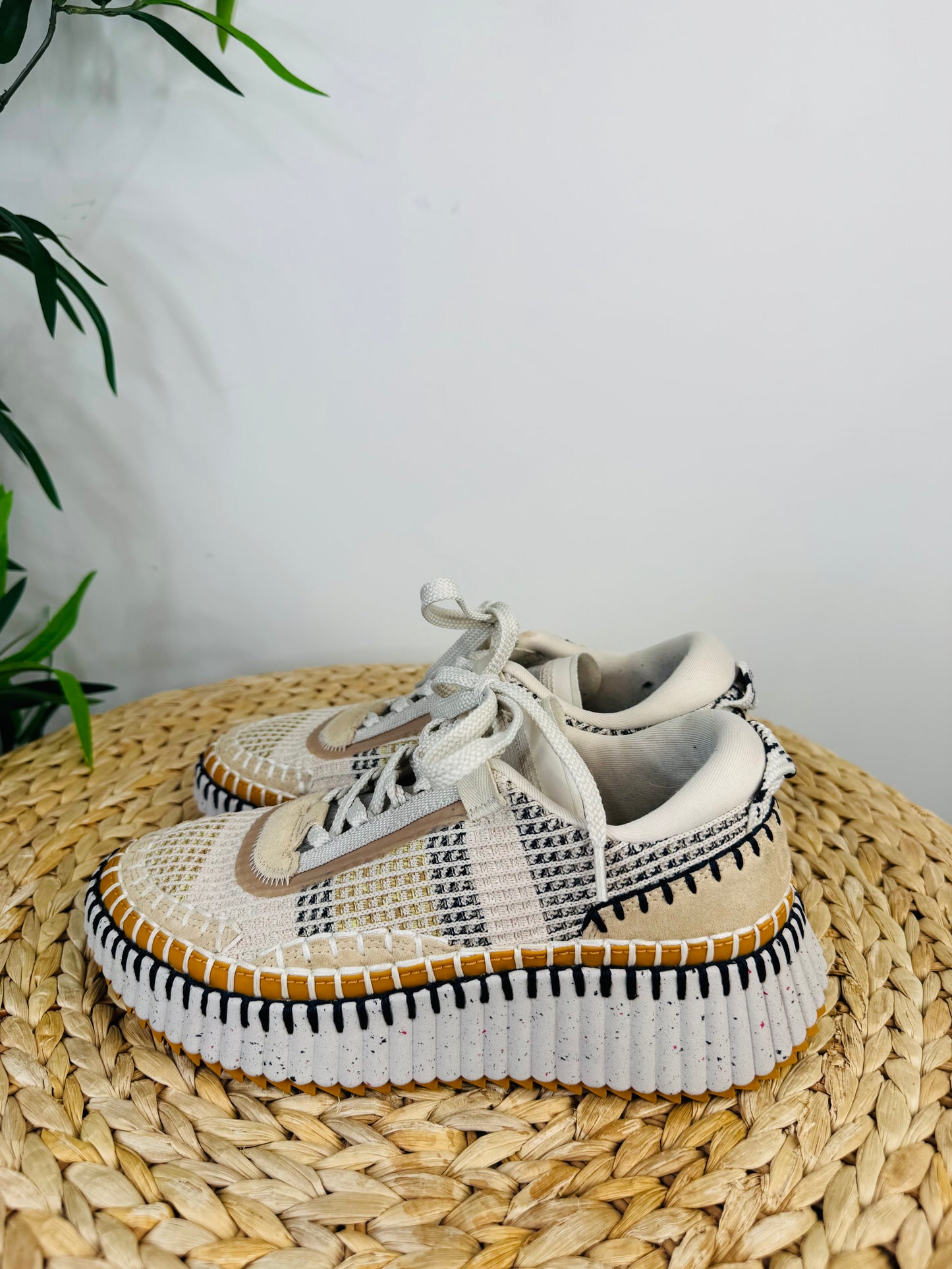 Nama Embroidered Trainers - Size 37