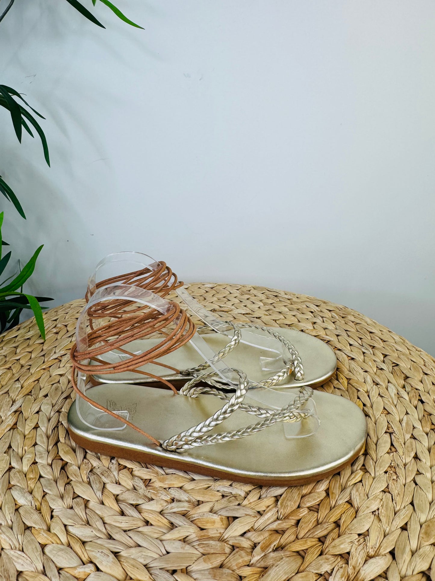 Metallic Braided Sandals - Size 39