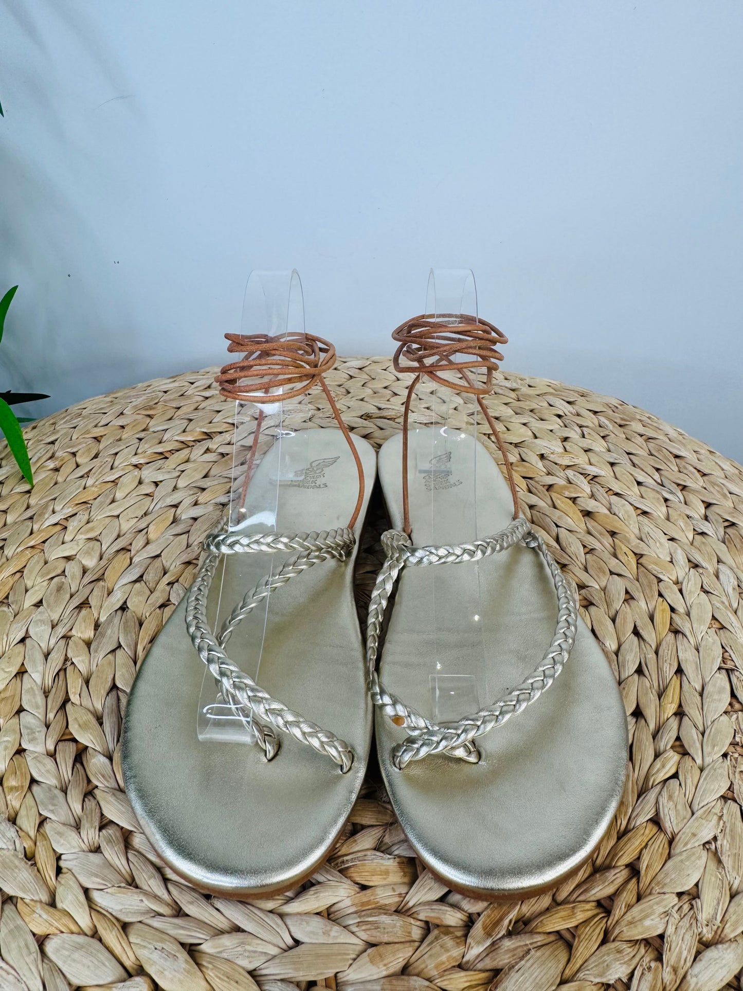Metallic Braided Sandals - Size 39