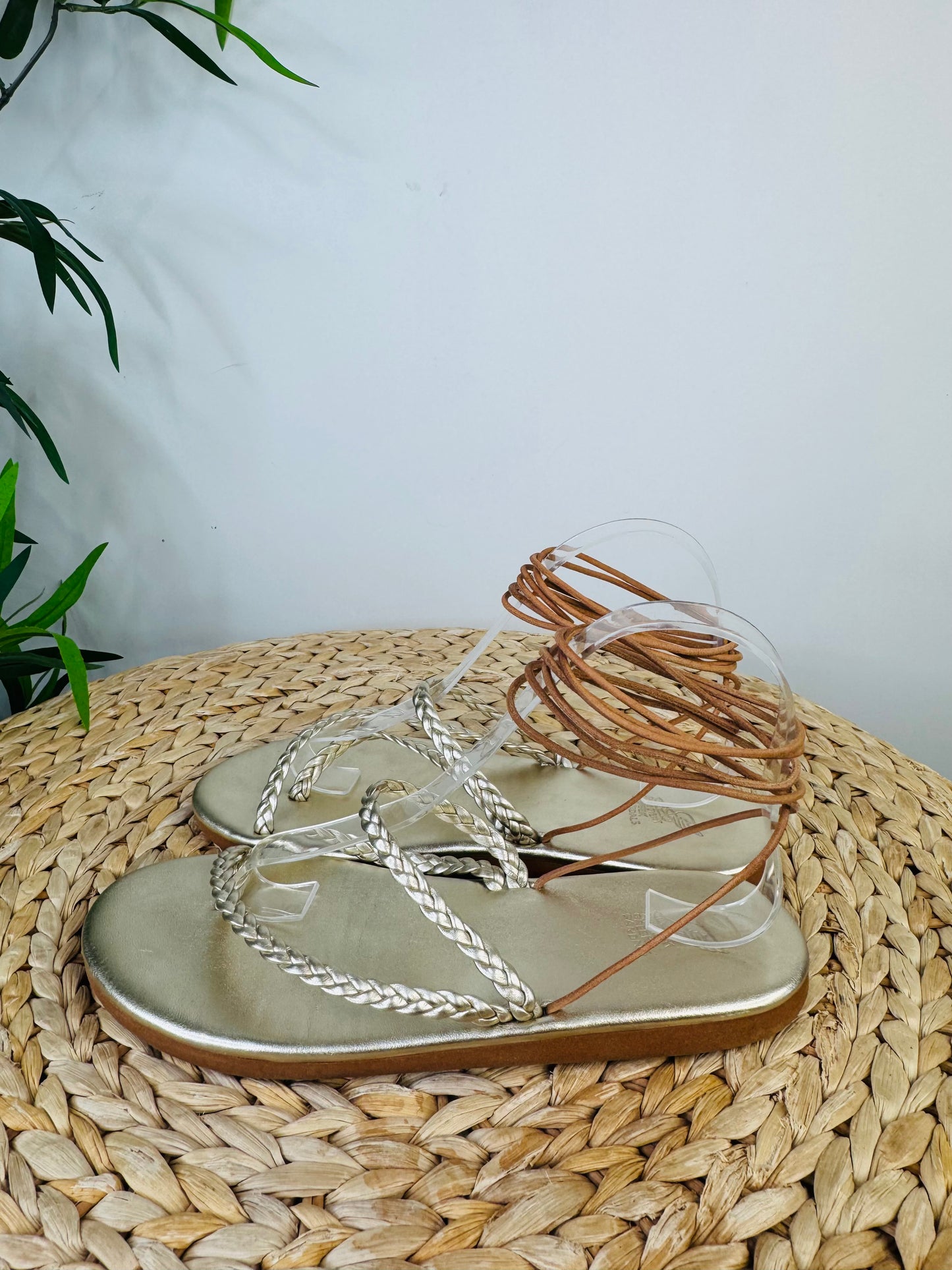 Metallic Braided Sandals - Size 39