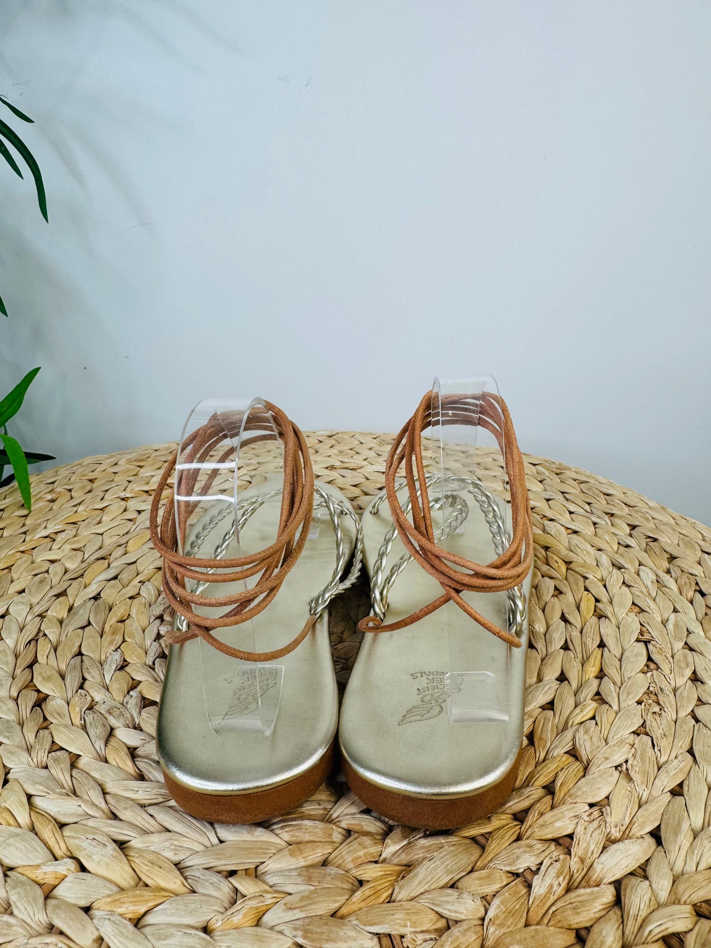 Metallic Braided Sandals - Size 39