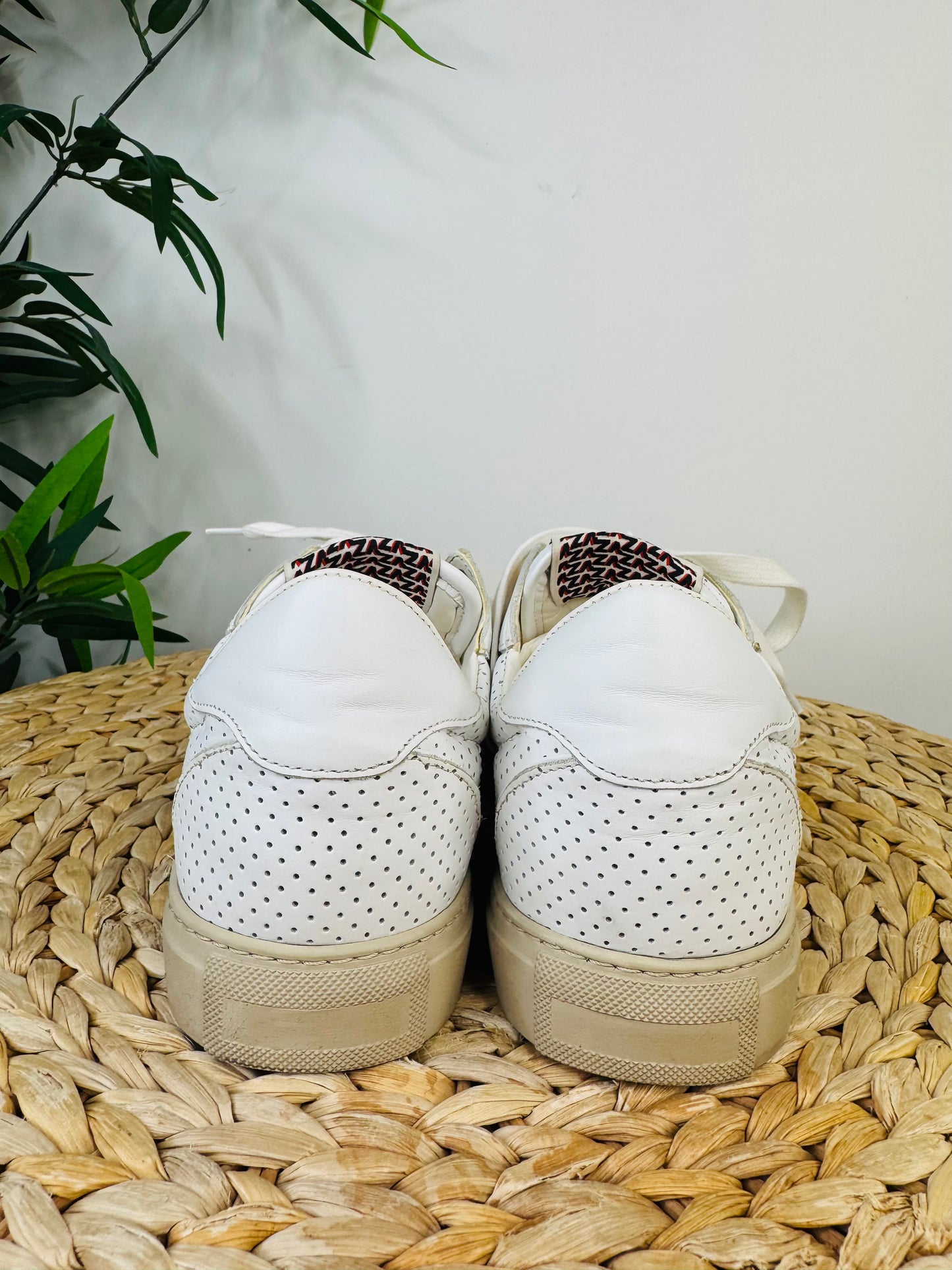 Perforated Leather Trainers - Size 39