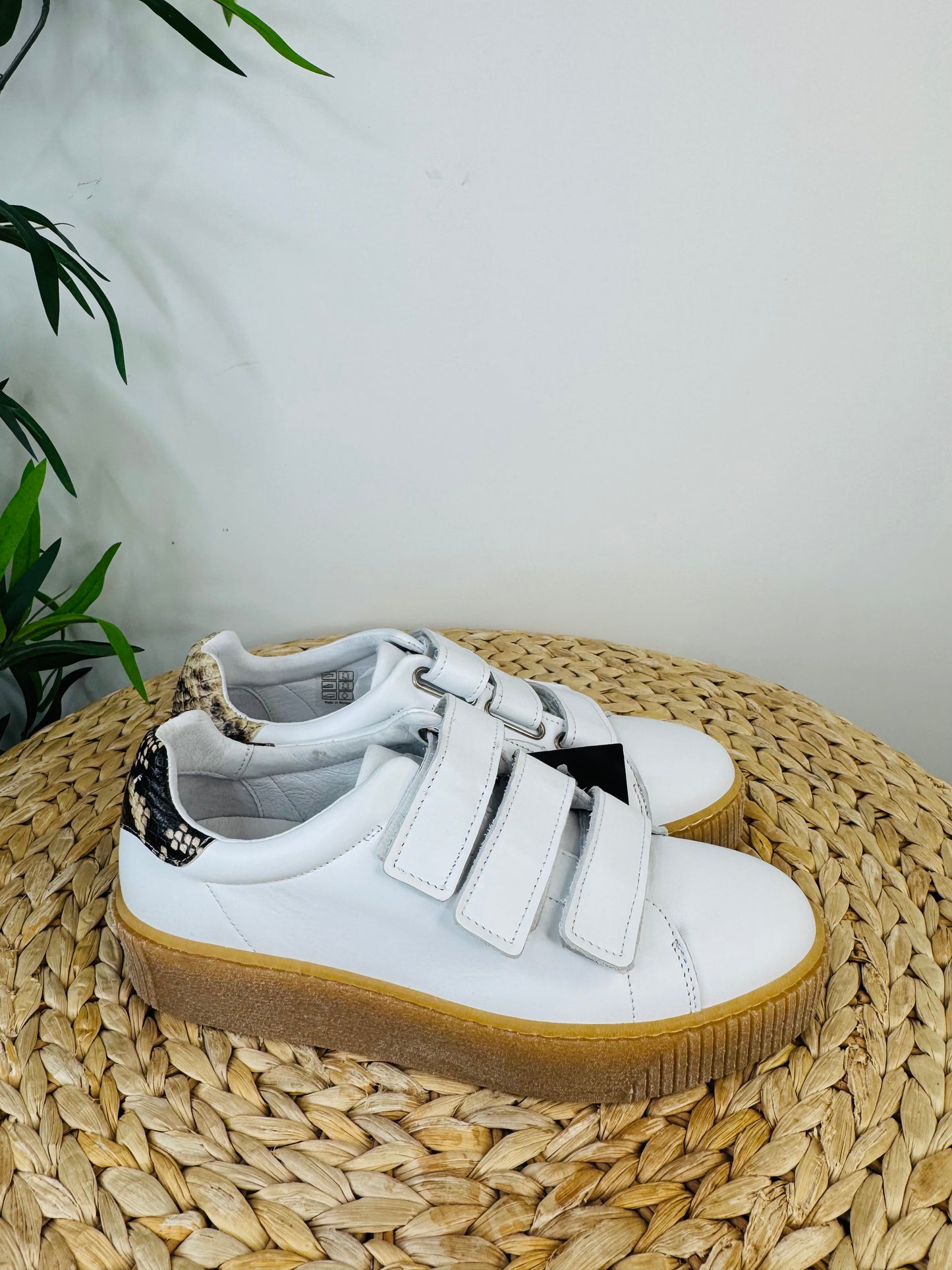 Leather Velcro Trainers - Size 38