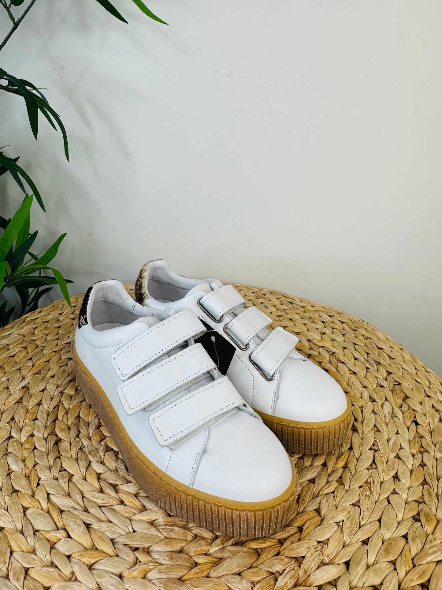 Leather Velcro Trainers - Size 38