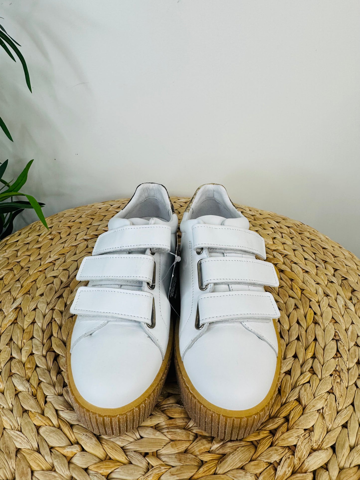 Leather Velcro Trainers - Size 38