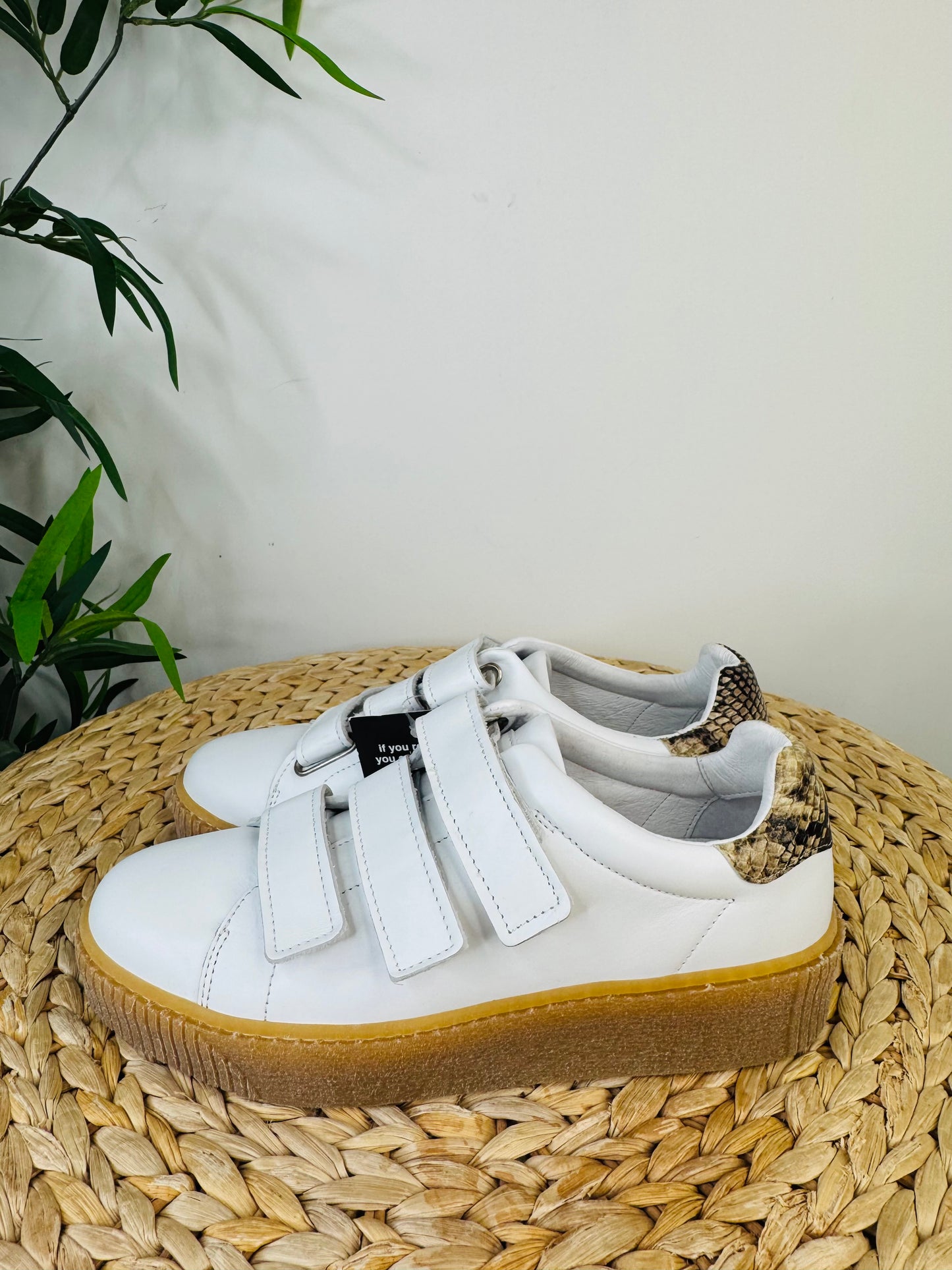 Leather Velcro Trainers - Size 38