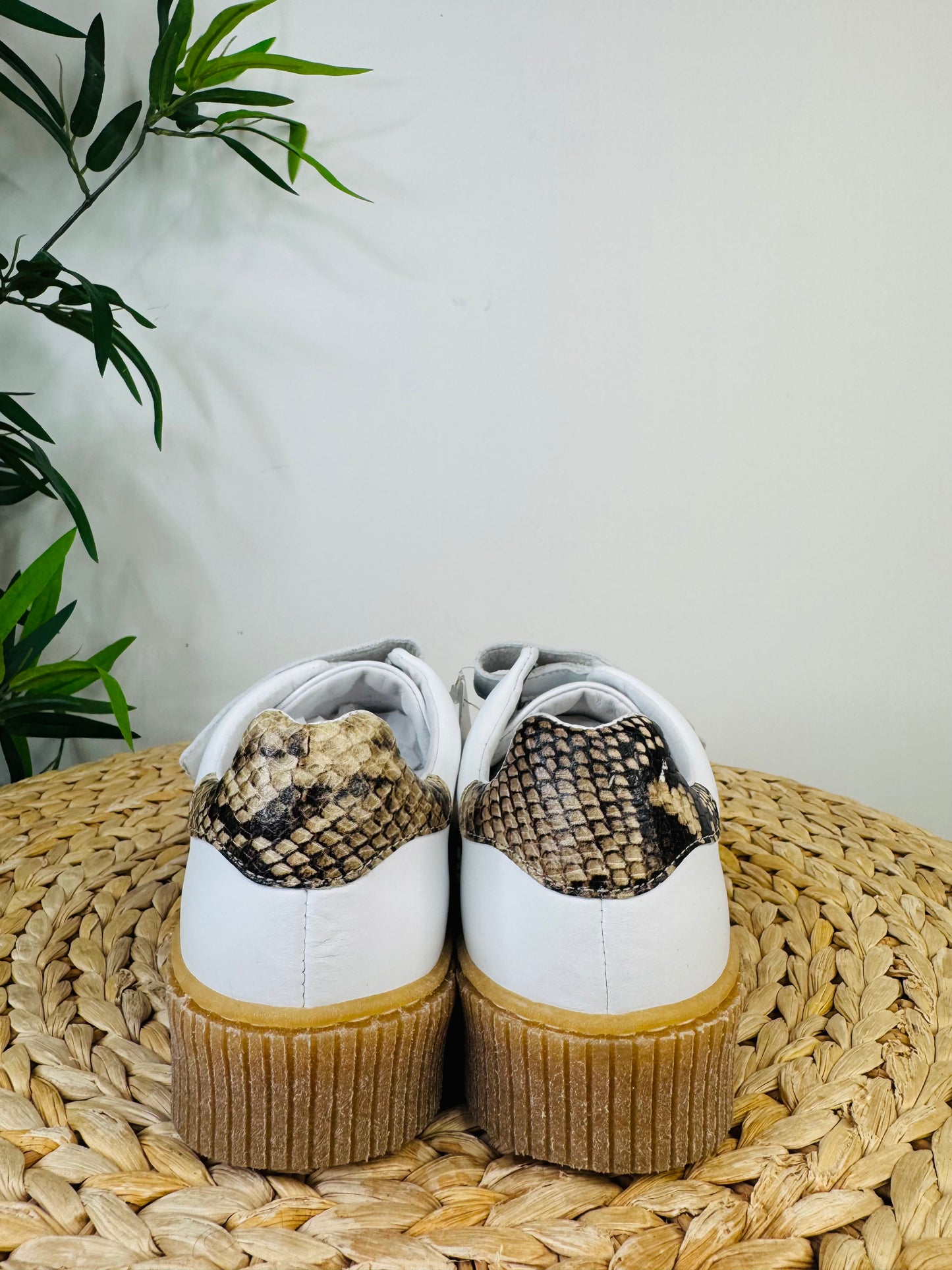 Leather Velcro Trainers - Size 38