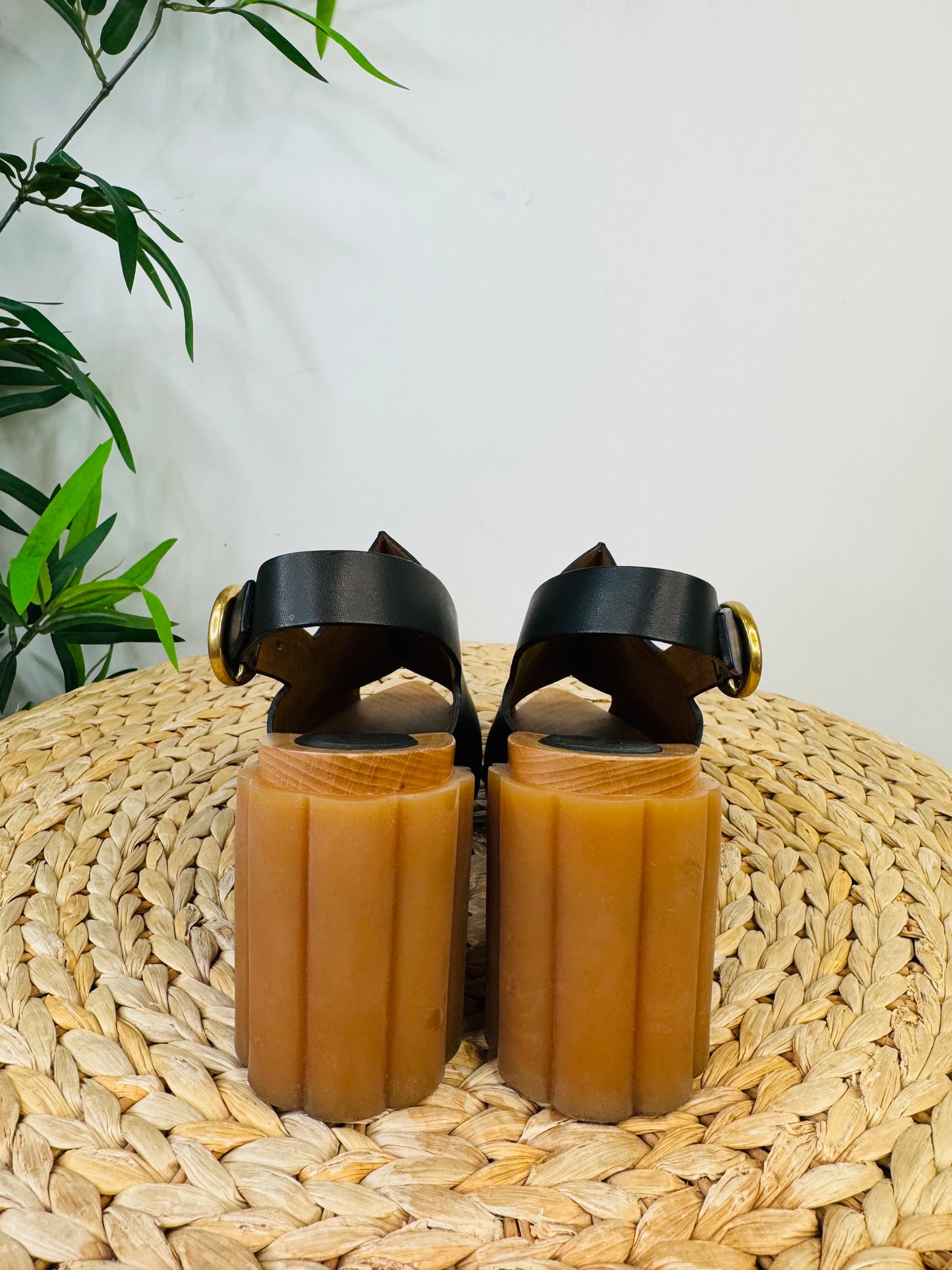 Faux Leather Clog Sandals - Size 39