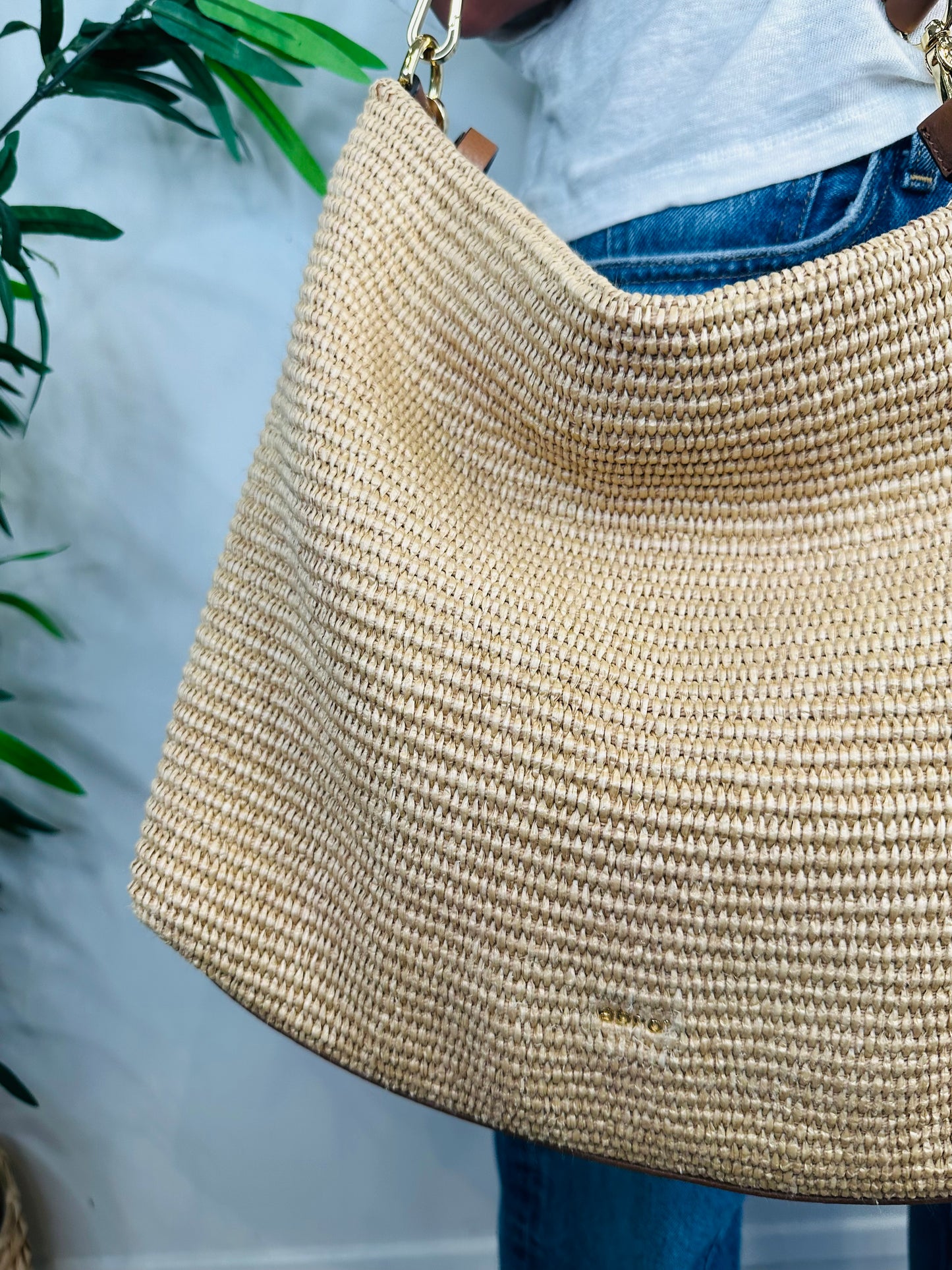 Raffia Hobo Bag