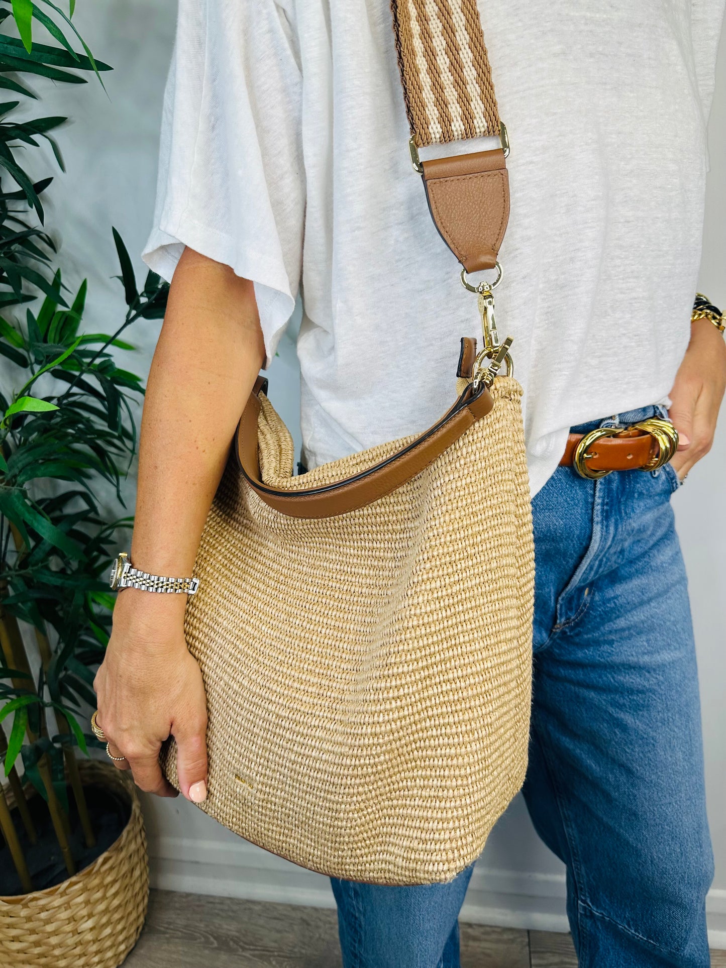 Raffia Hobo Bag