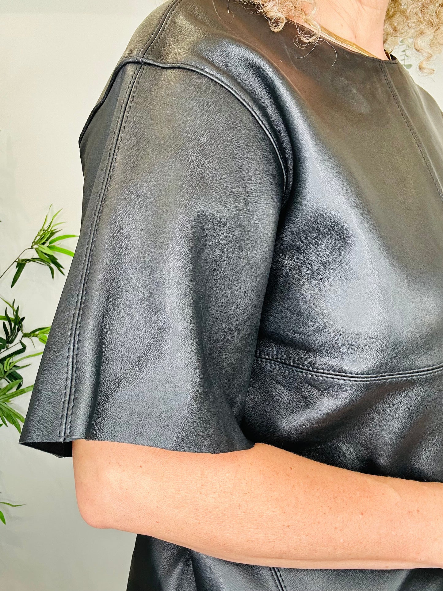 Frieda Leather Top - Size 36