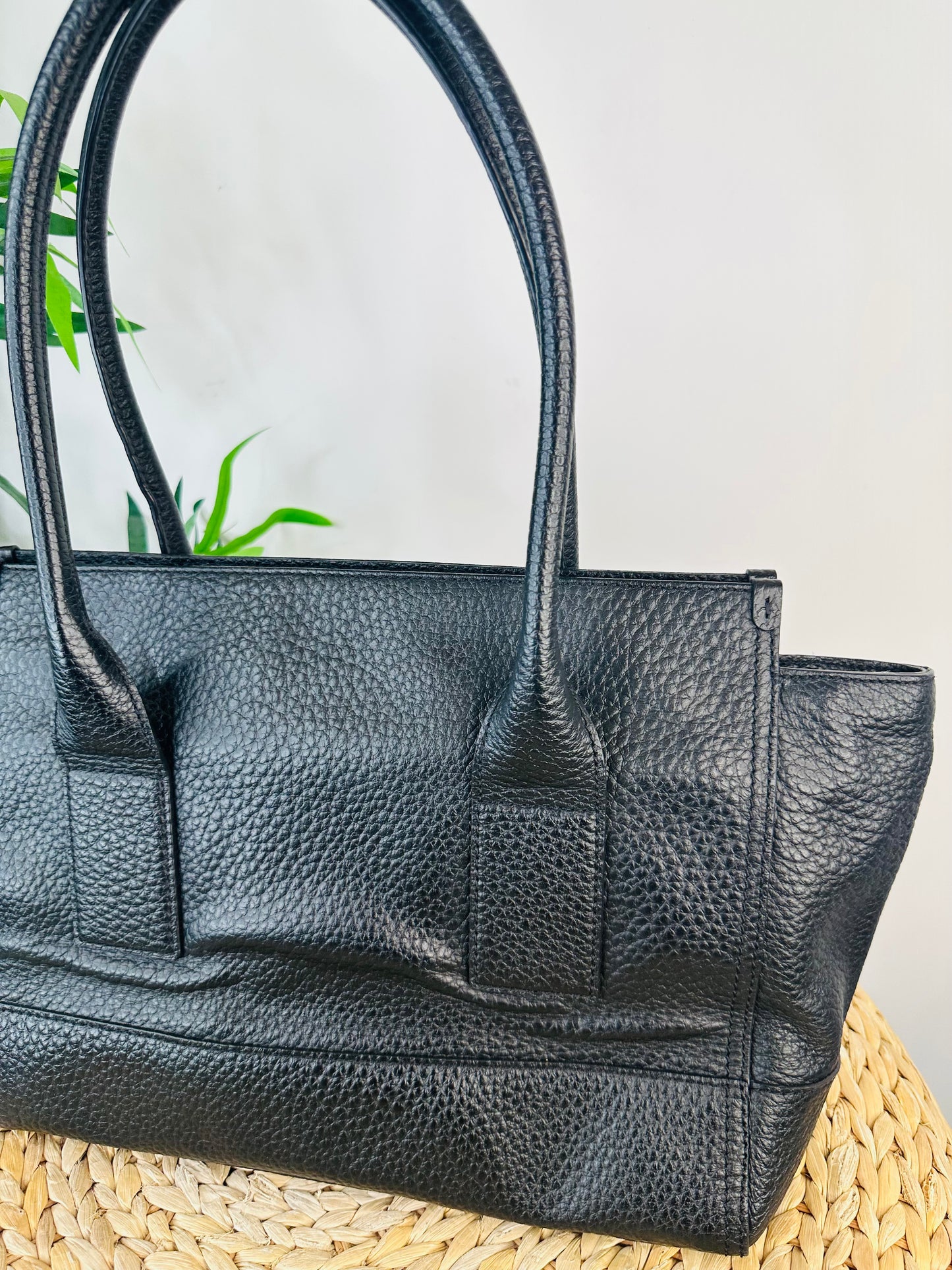 Grained Leather Tote