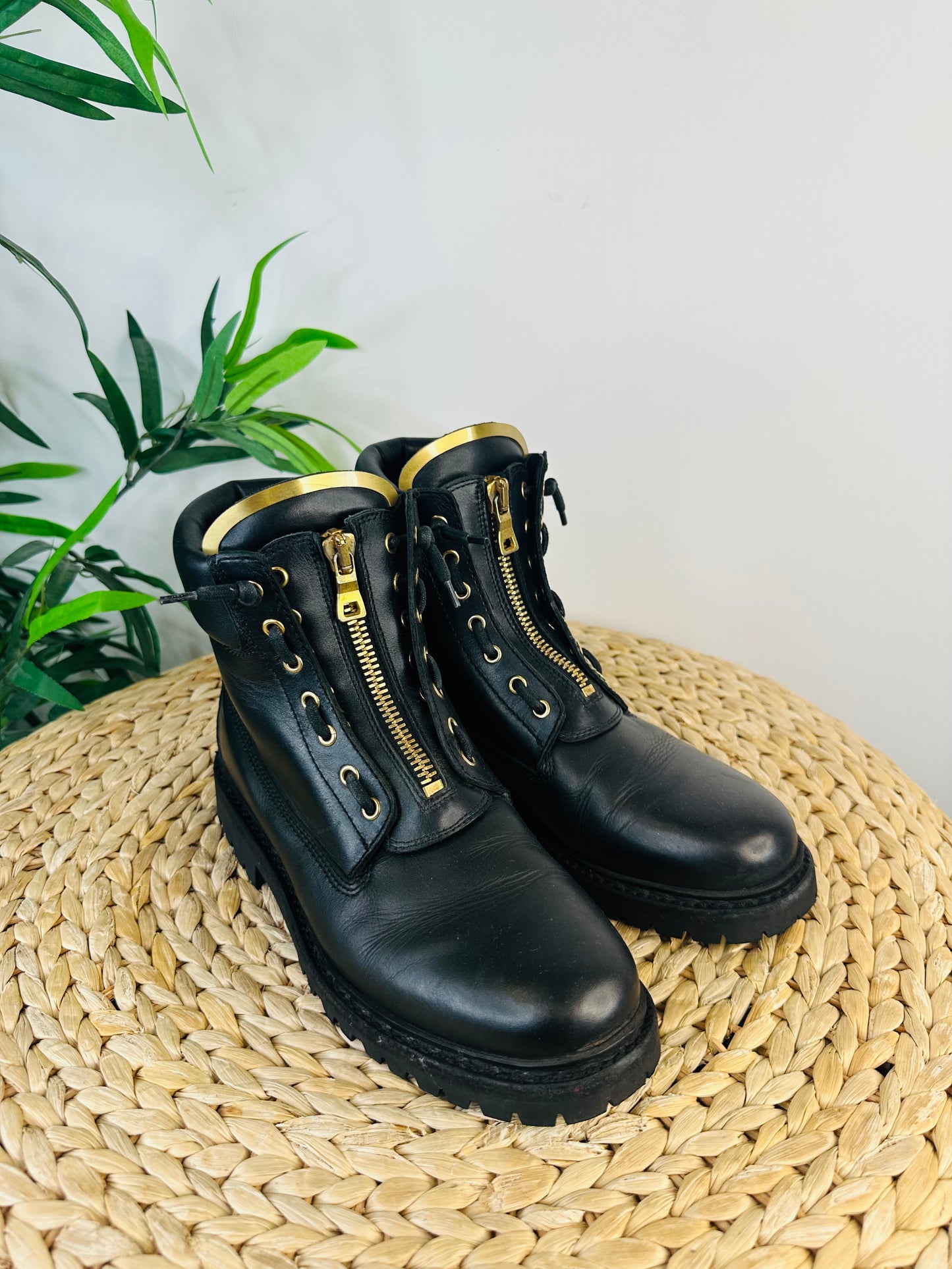 Chunky Leather Boots - Size 40