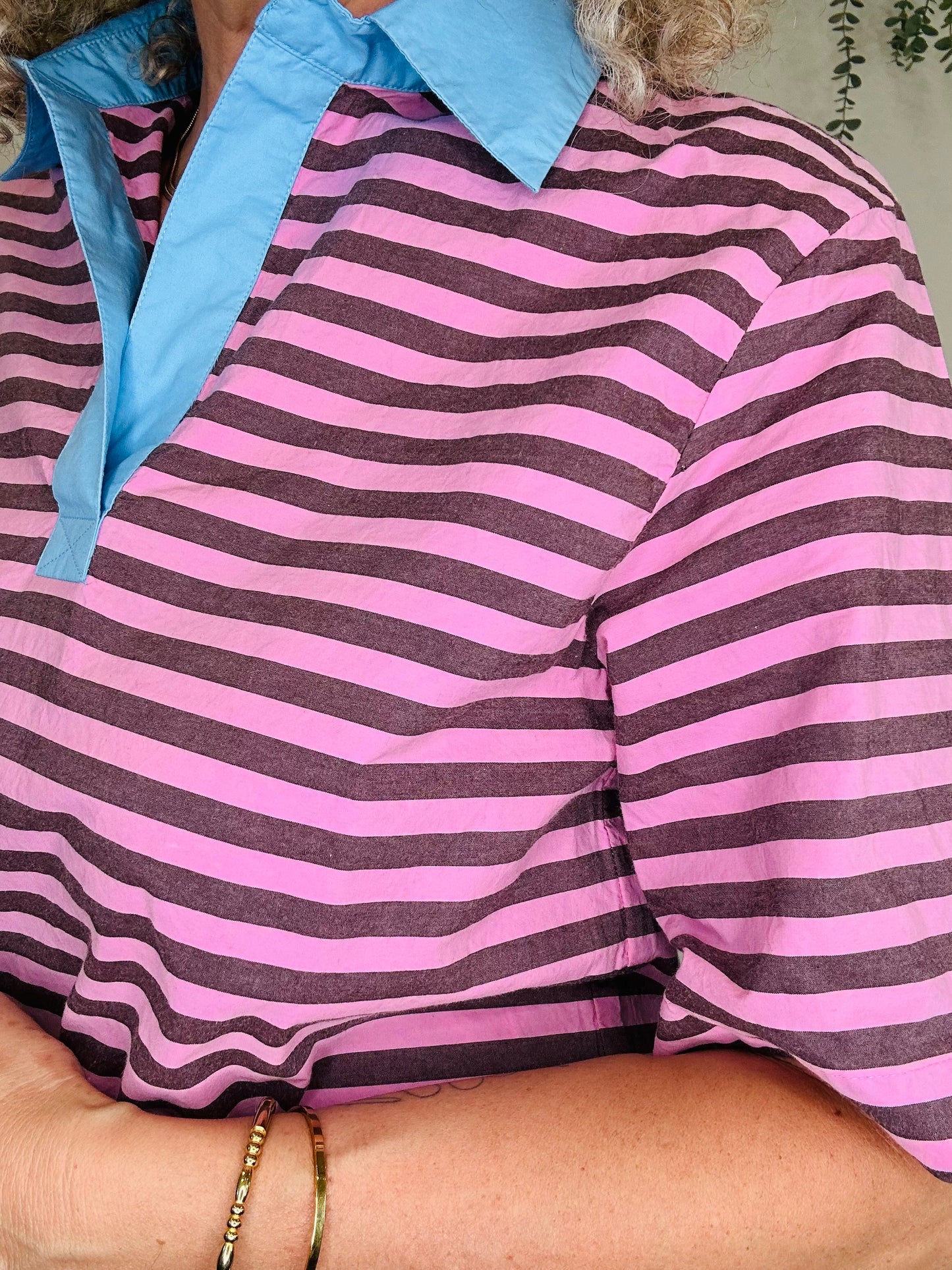 Striped Cotton Shirt - Size 34