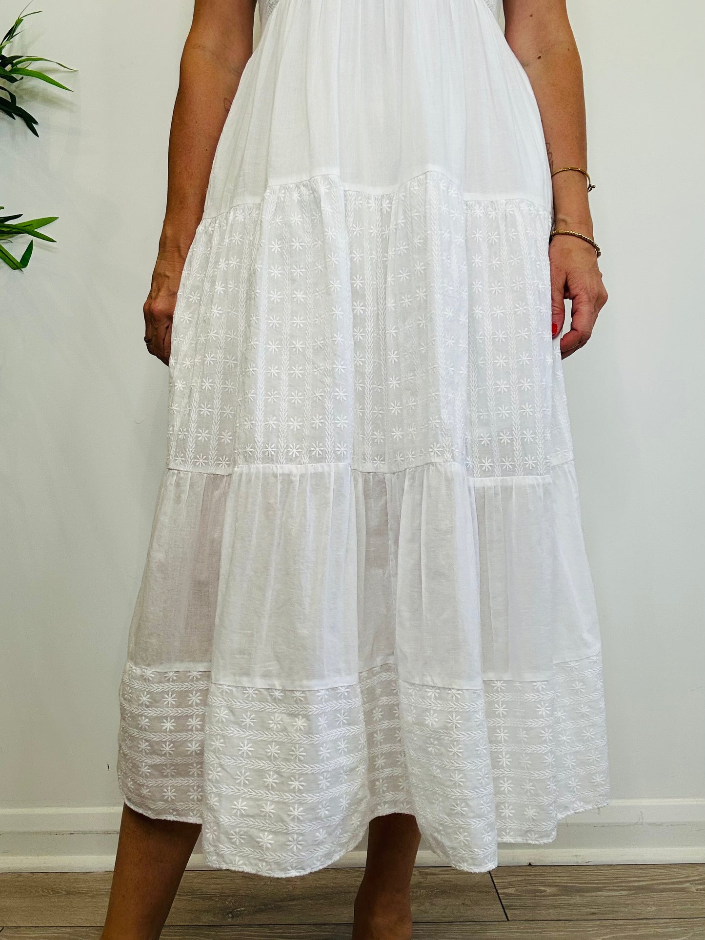 Embroidered Cotton Dress - Size 10