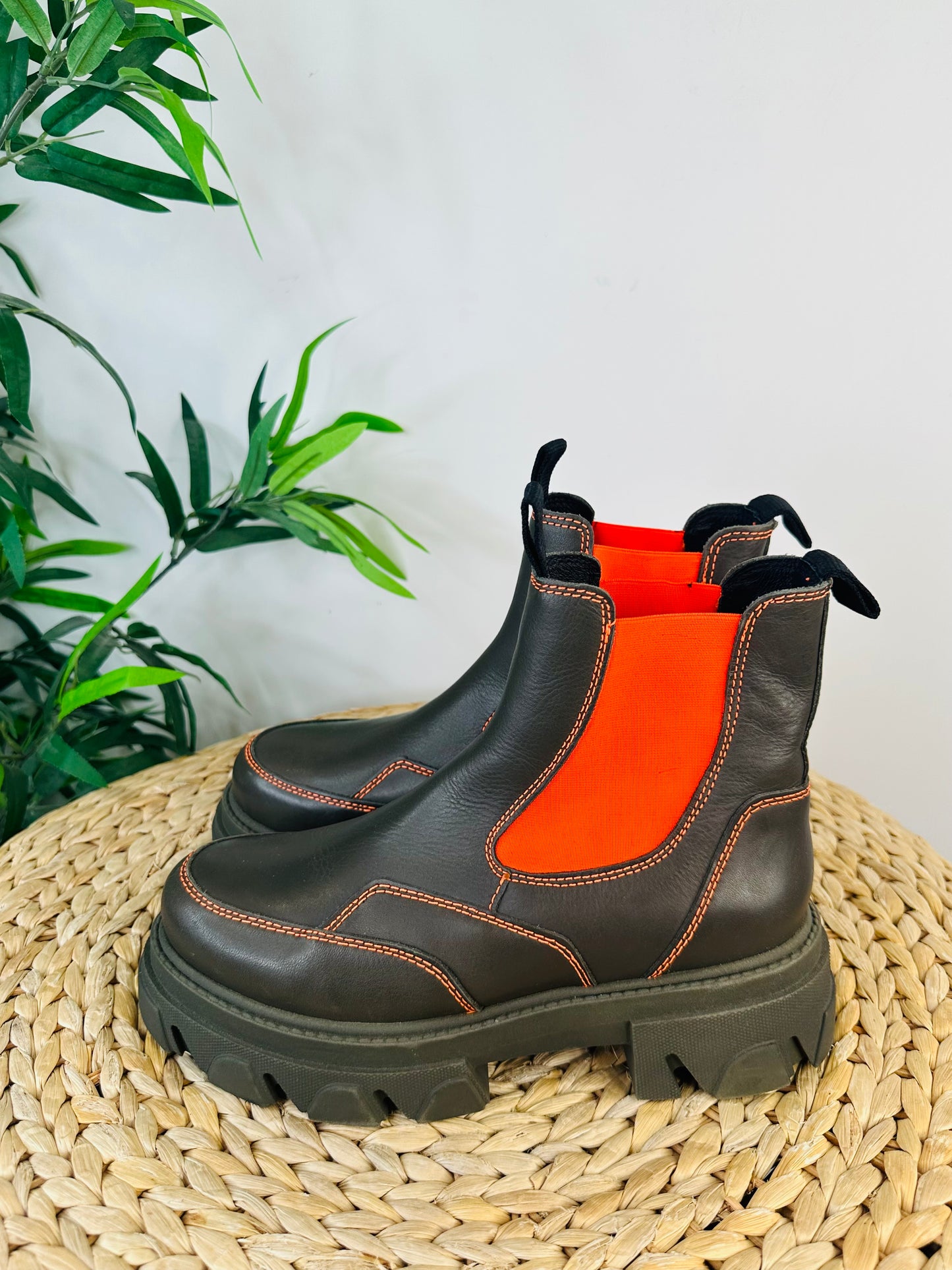 Chunky Leather Boots - Size 40