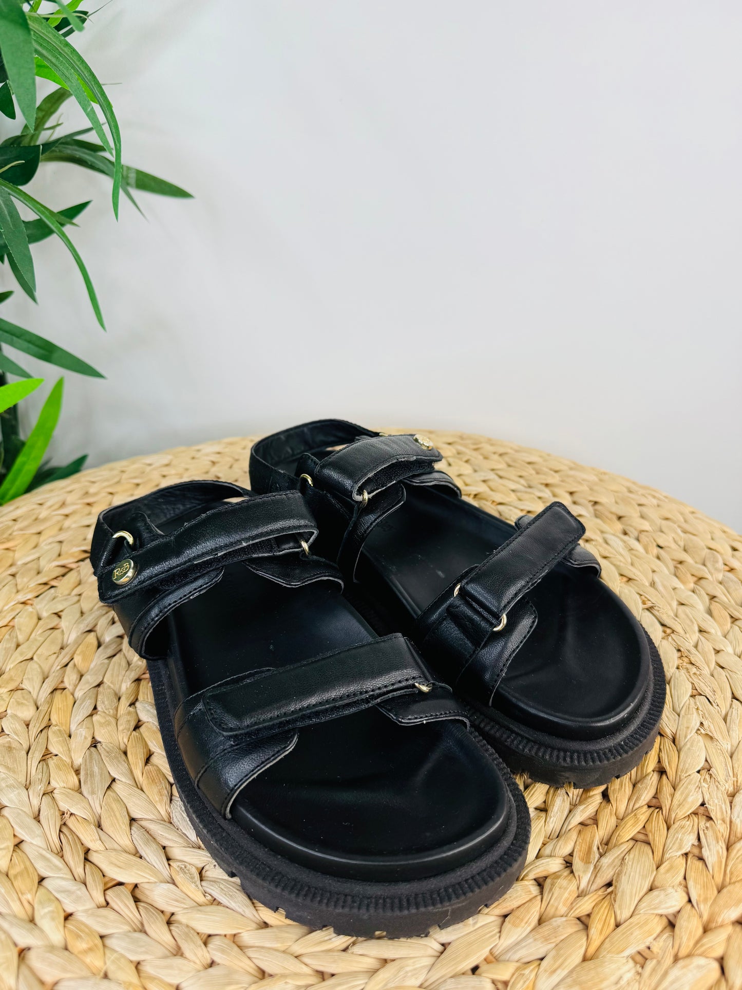 Leather Grandad Sandals - Size 37