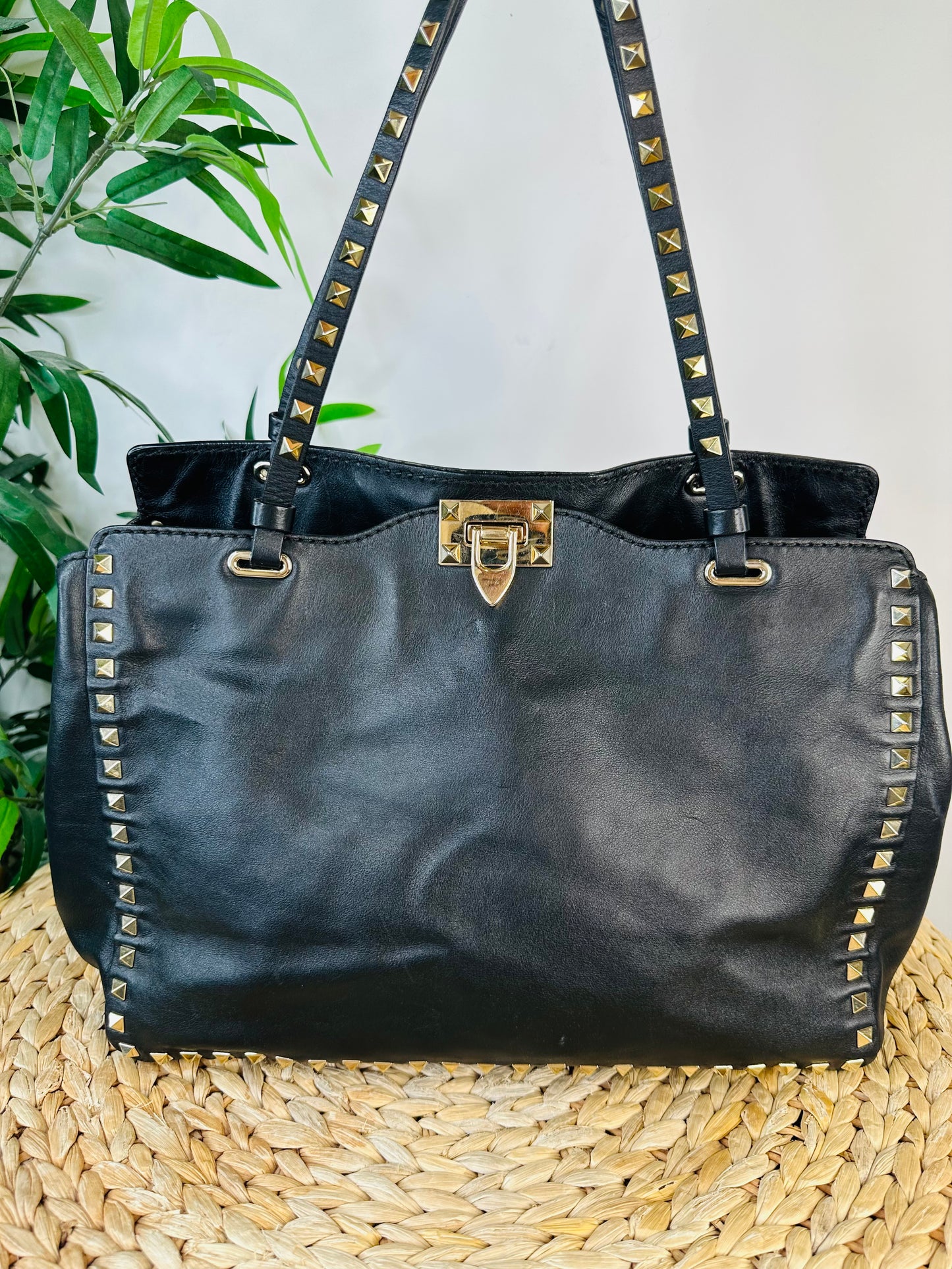 Rockstud Leather Tote