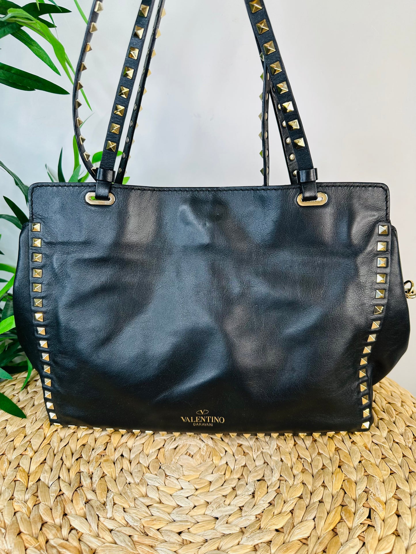 Rockstud Leather Tote
