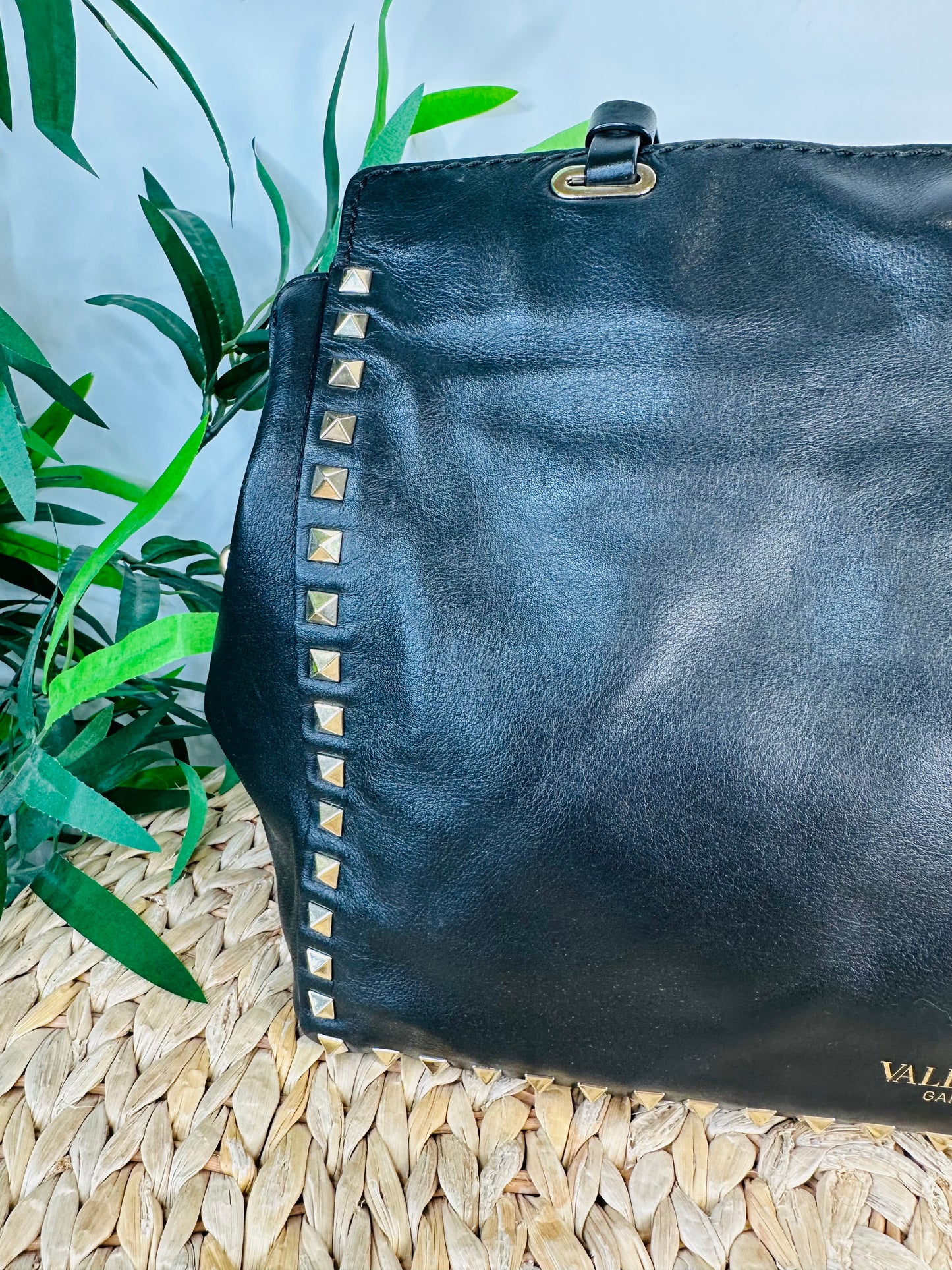 Rockstud Leather Tote