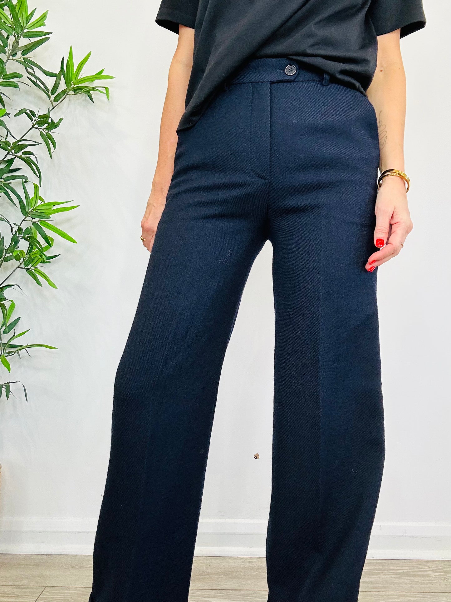 Wool Wide Leg Trousers - Size 40IT