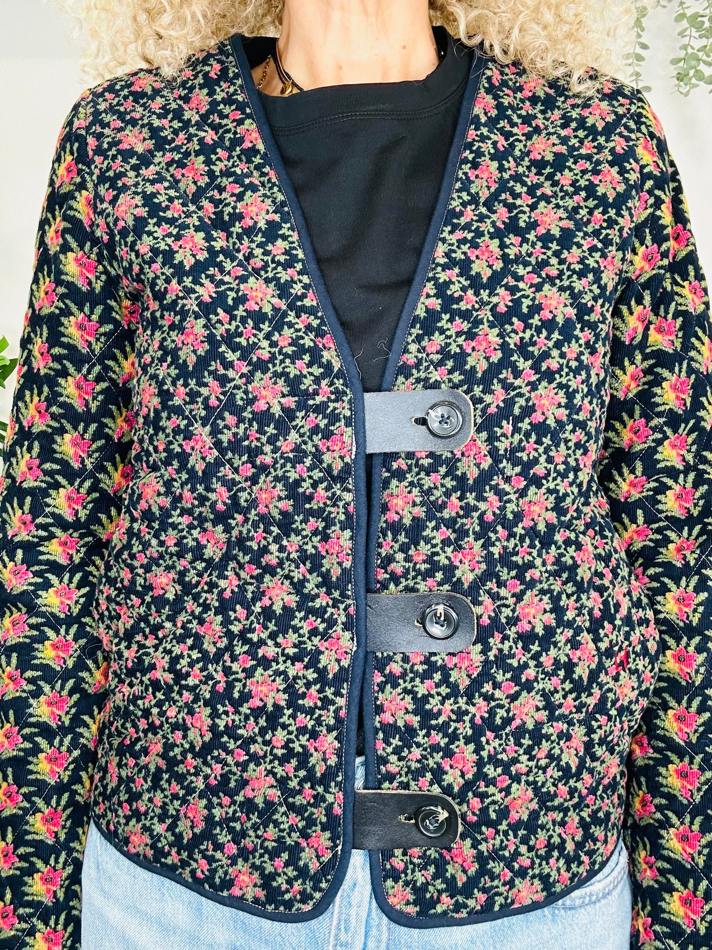 Quilted Floral Jacket - Size S