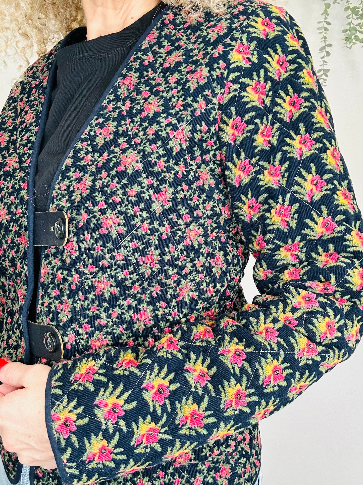 Quilted Floral Jacket - Size S
