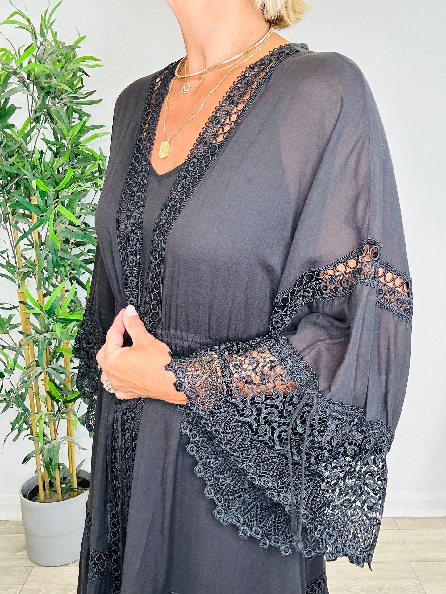 Lace Detail Kaftan - Size S