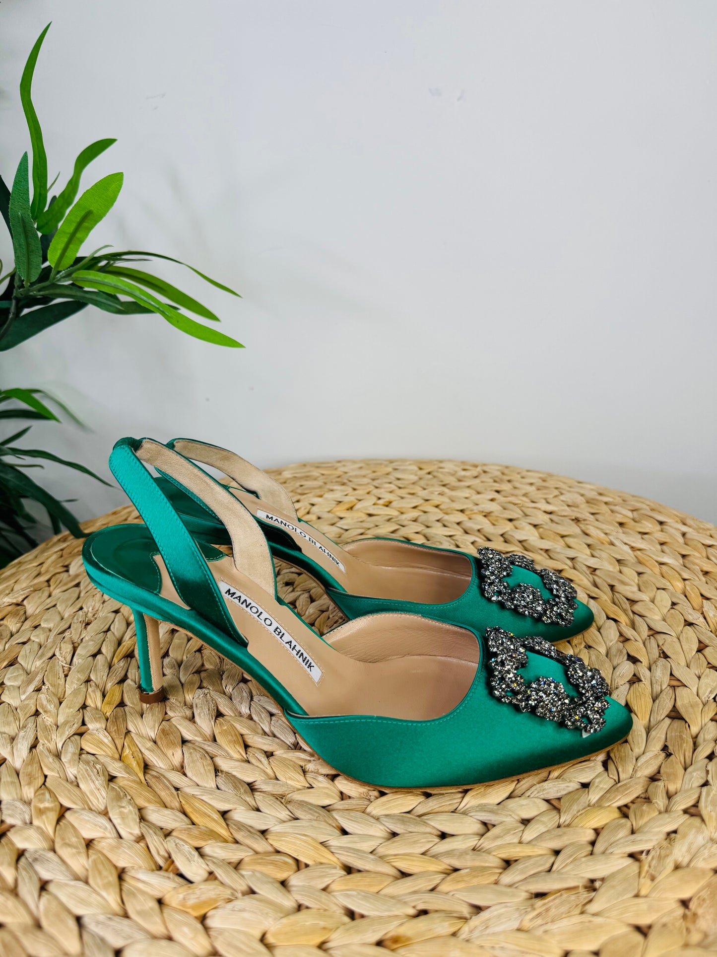 Satin Slingback Hangizi Pumps - Size 37.5