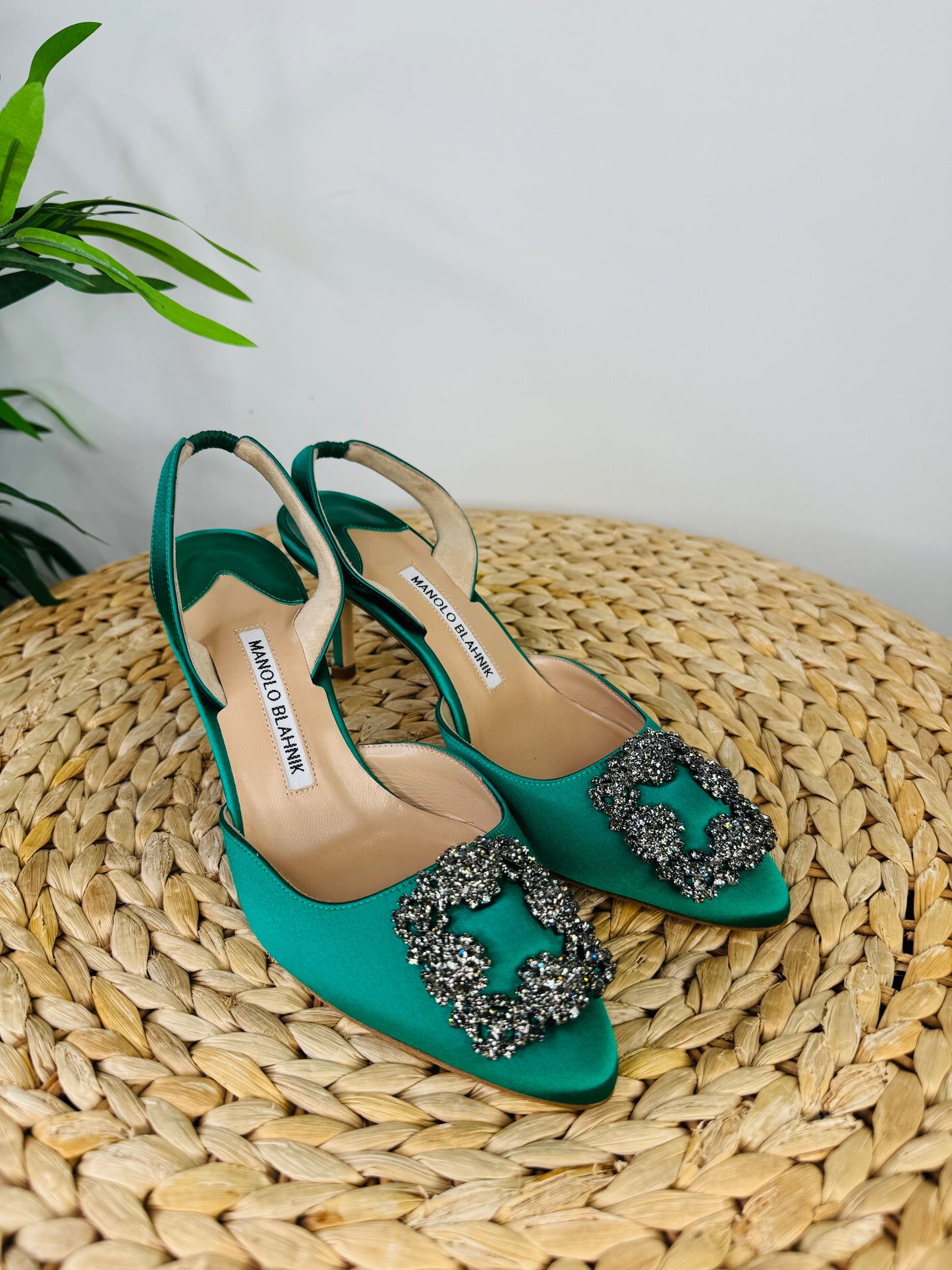 Satin Slingback Hangizi Pumps - Size 37.5