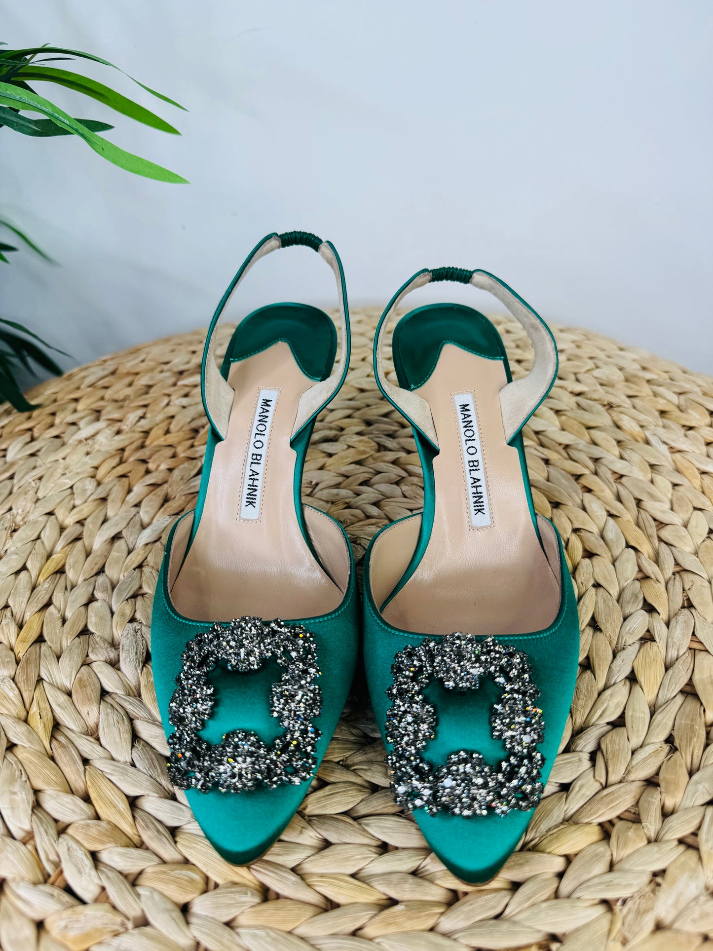 Satin Slingback Hangizi Pumps - Size 37.5