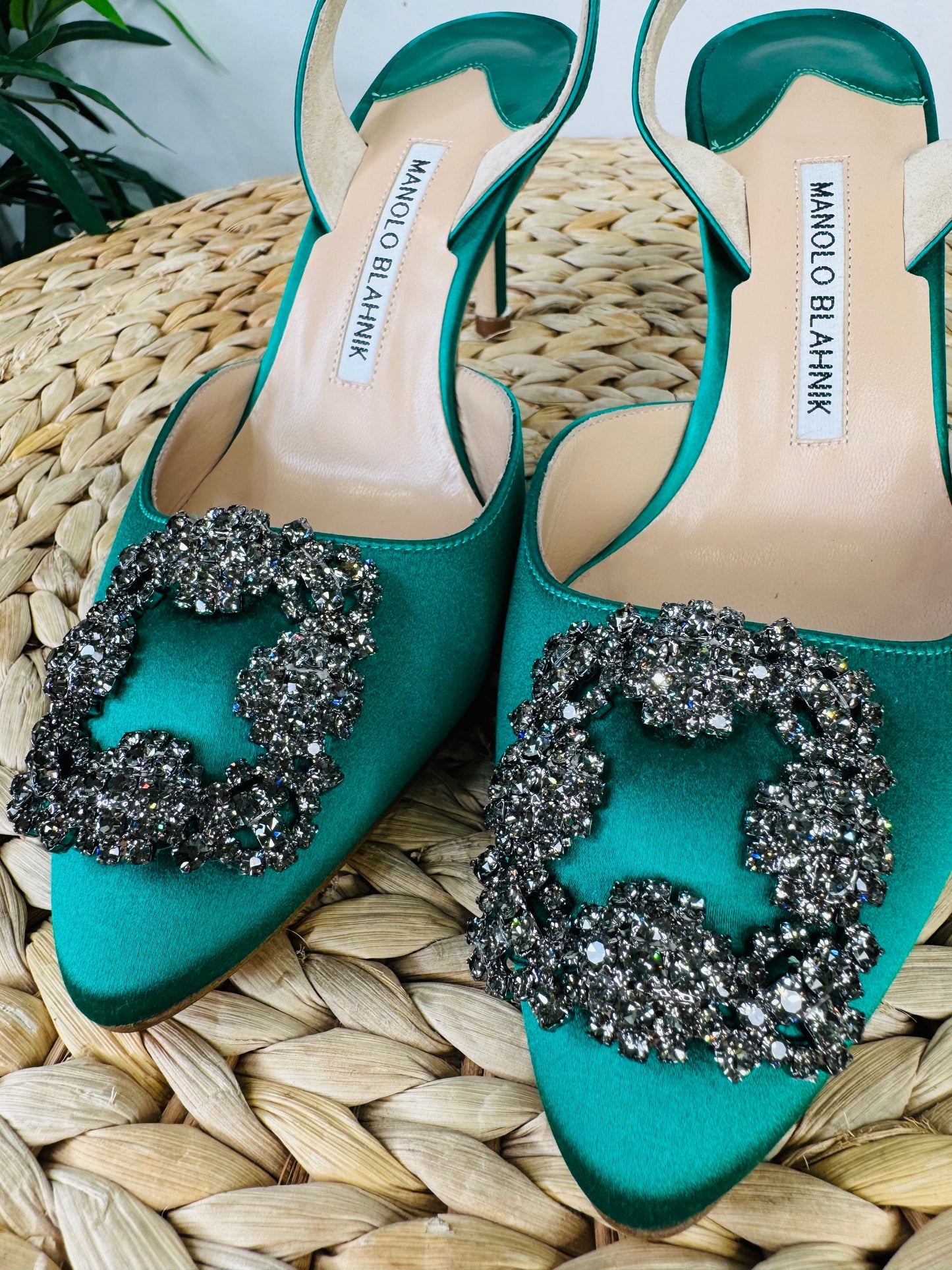 Satin Slingback Hangizi Pumps - Size 37.5