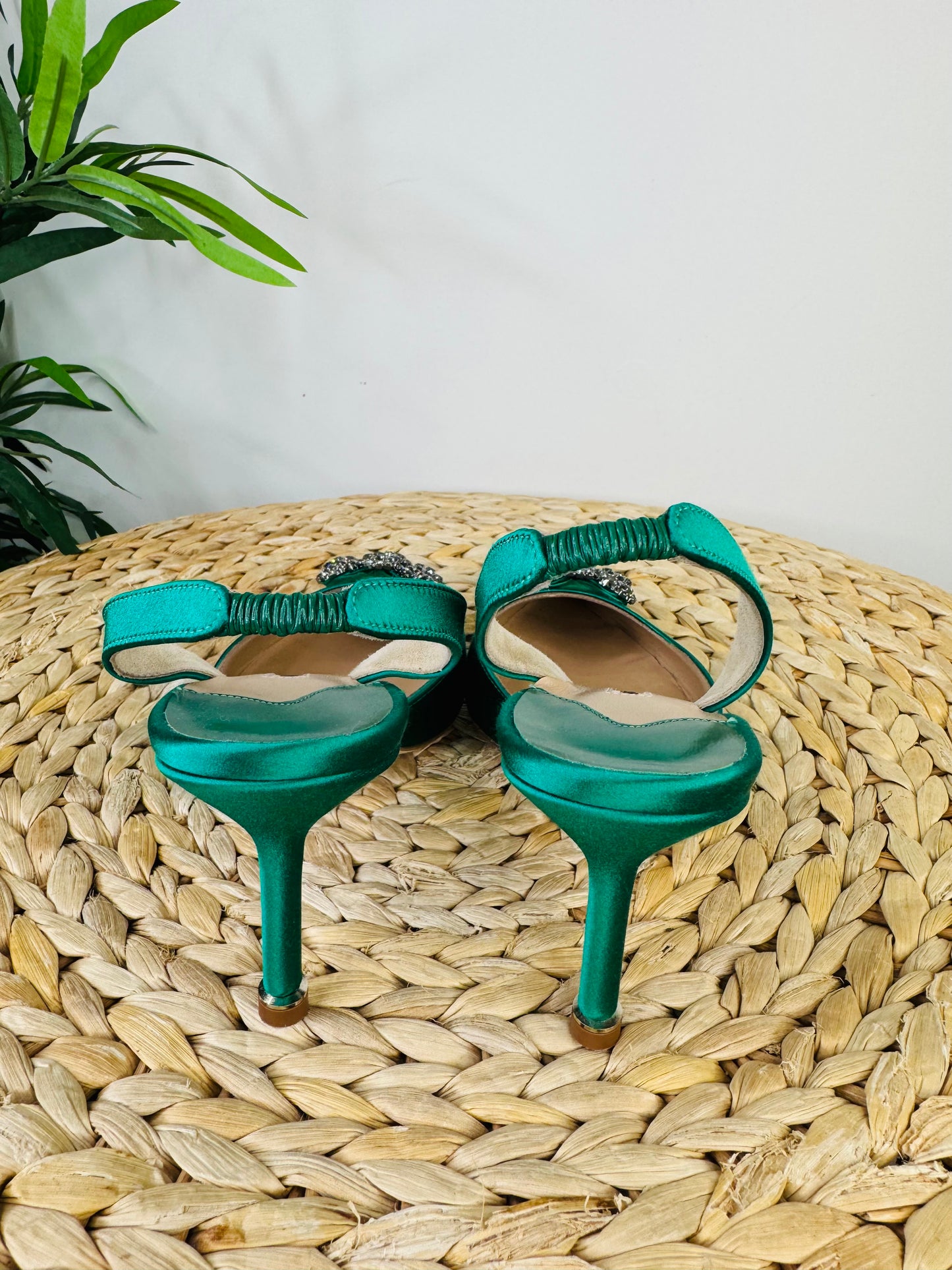 Satin Slingback Hangizi Pumps - Size 37.5