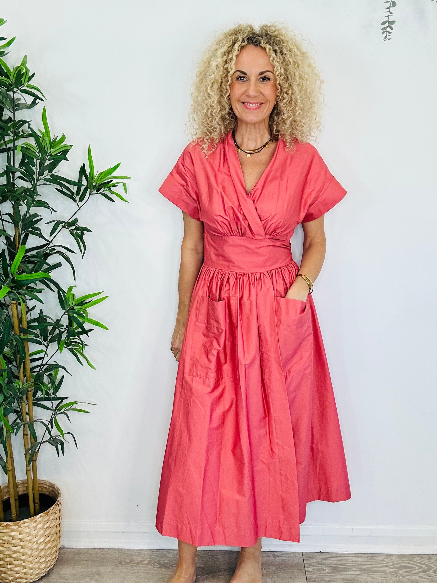 Cotton Wrap Dress - Size L